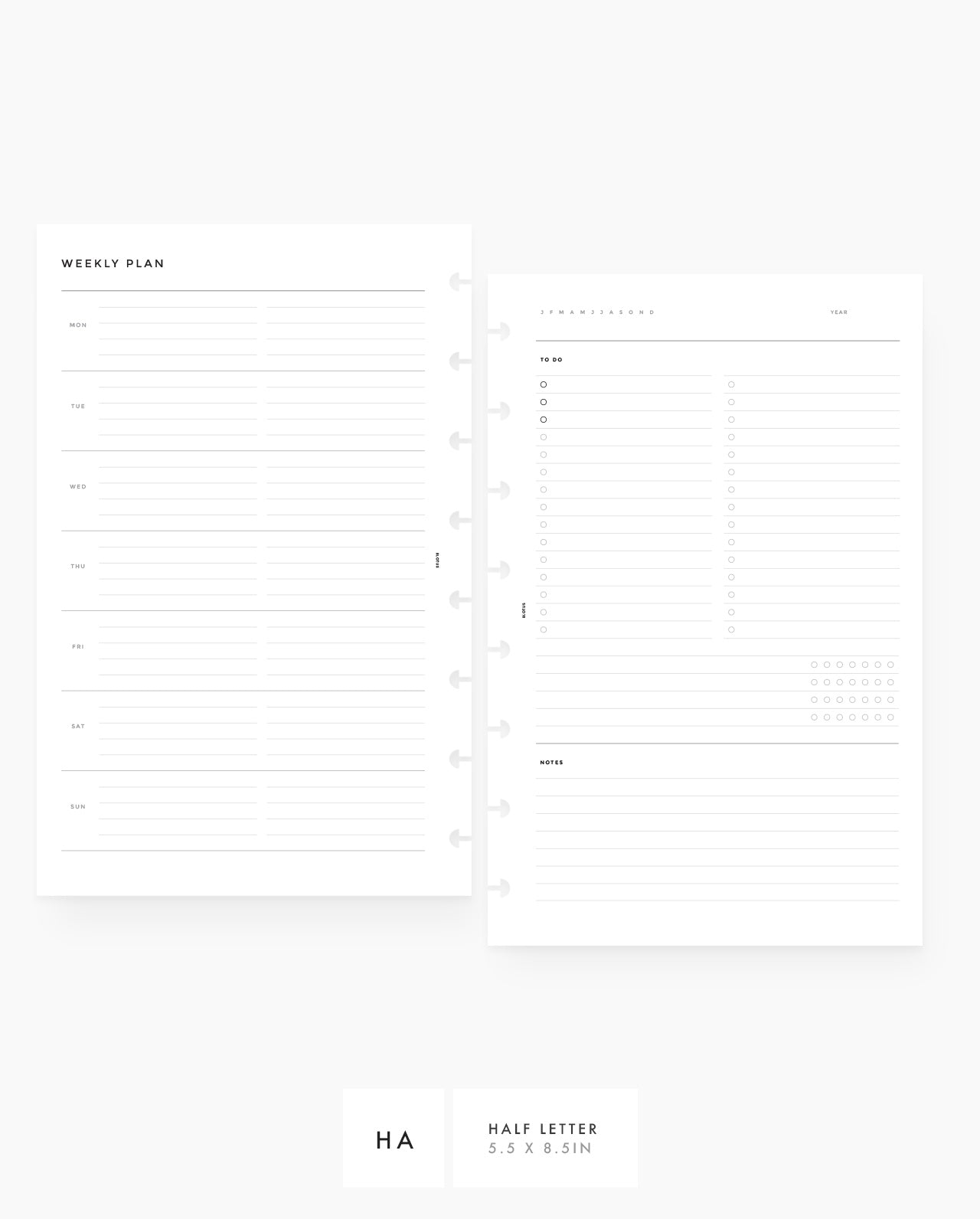 MN075 - WEEKLY HORIZONTAL LIST, TRACKER & NOTES - LINED - PDF