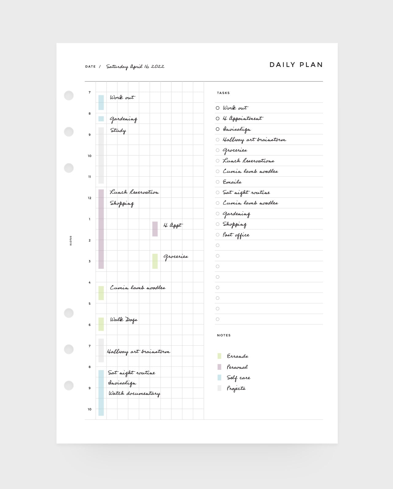 MN095 - DAILY TASK MANAGER - DO1P (Special Order)