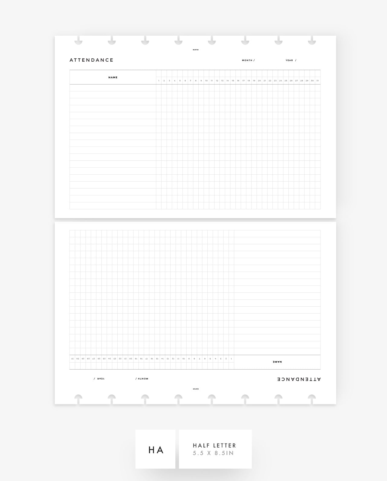 MN100 - Attendance Log - PDF