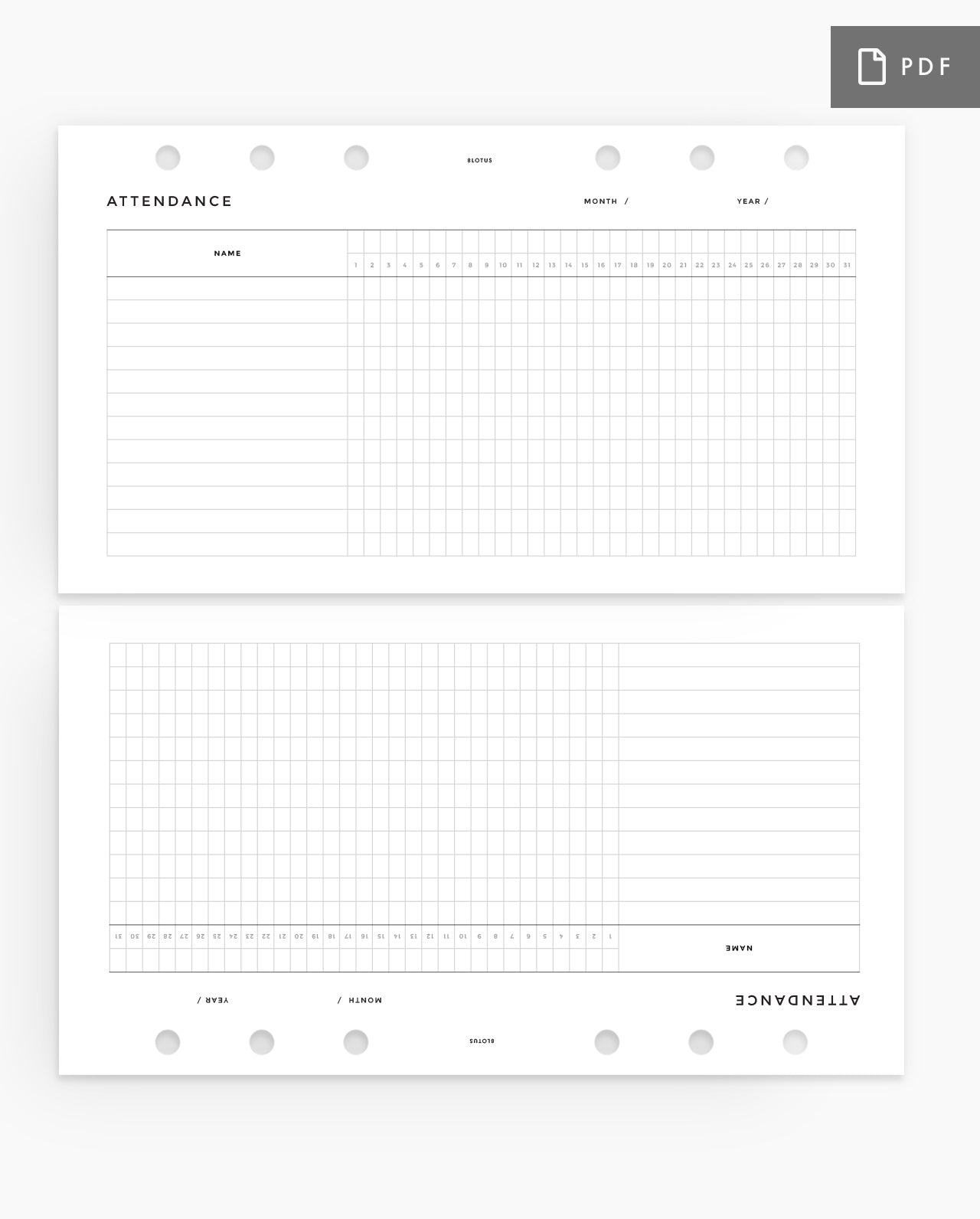 MN100 - Attendance Log - PDF