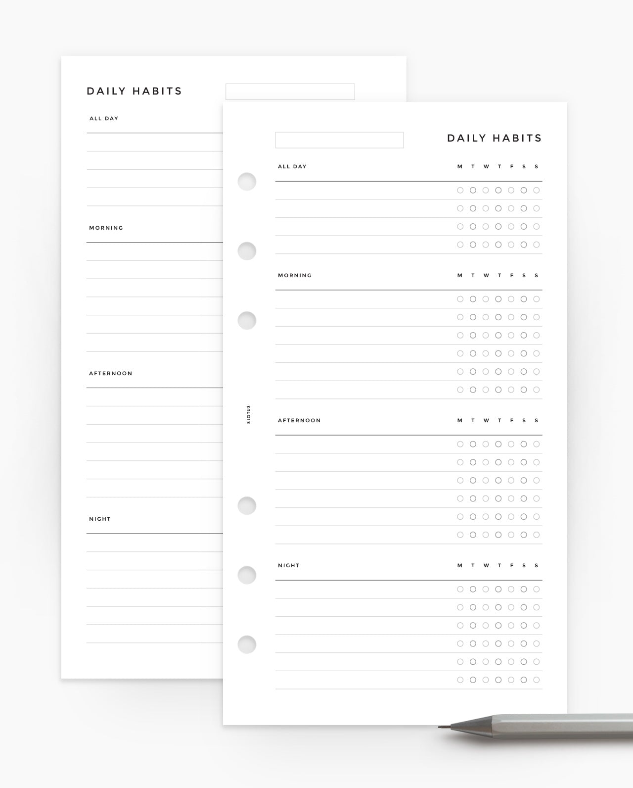 MN103 - DAILY ROUTINE HABIT TRACKER Planner Inserts