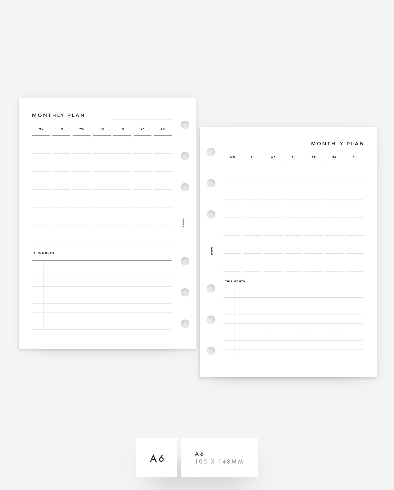 MN104 - Undated Monthly Overview MO1P - Special Order