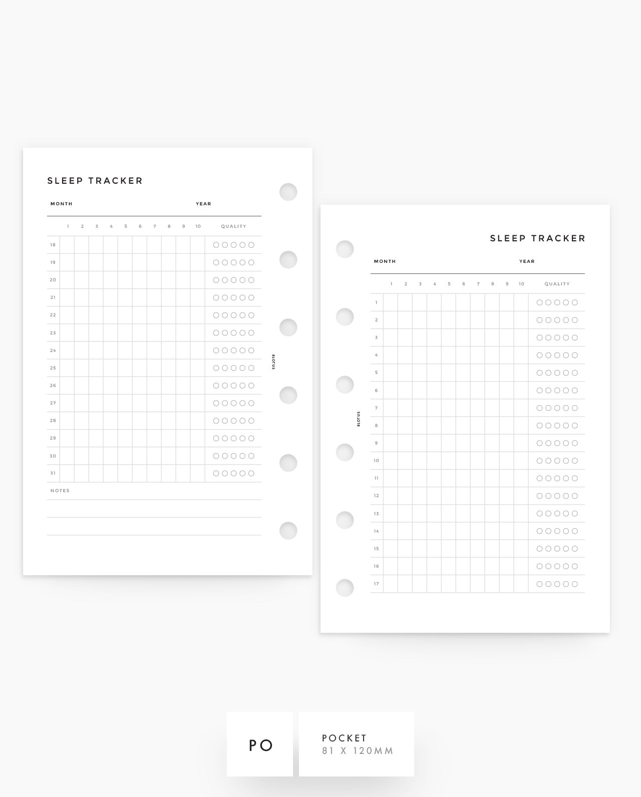 MN115 - Sleep Tracker Planner Inserts (SPECIAL ORDER)