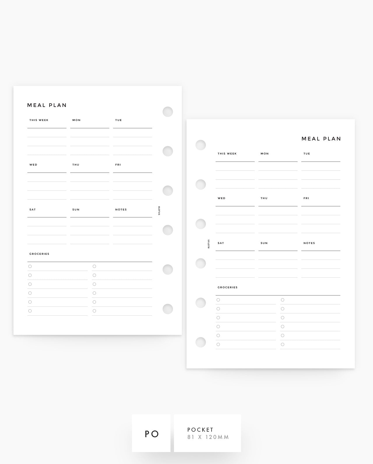 MN126 - Weekly Meal Planner - WO1P (Special Order)