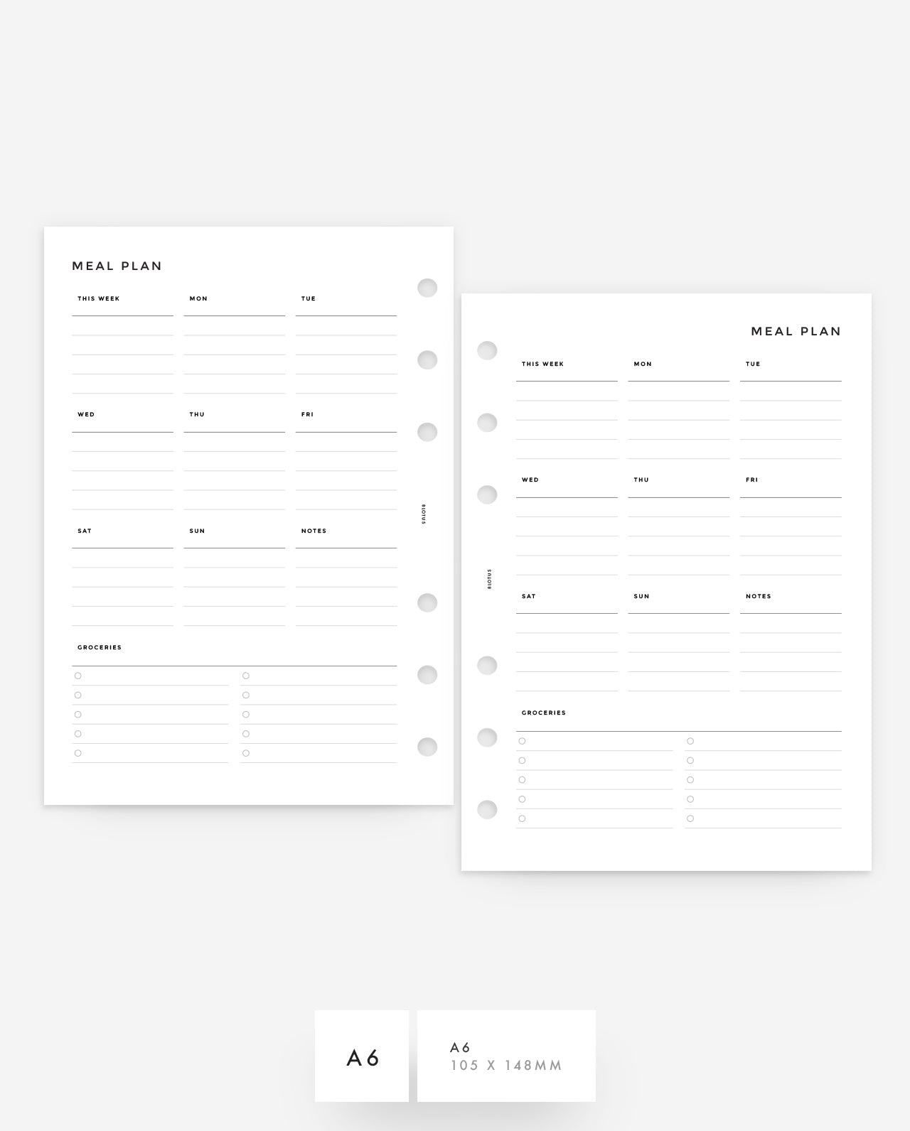 MN126 - Weekly Meal Planner - WO1P (Special Order)