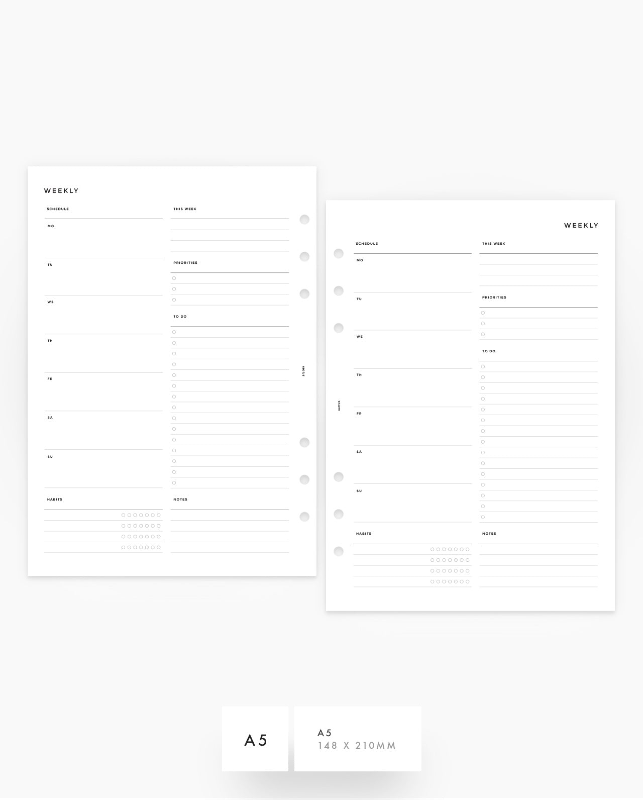 MN142 - Weekly Overview w/ Habits Planner Inserts (SPECIAL ORDER)
