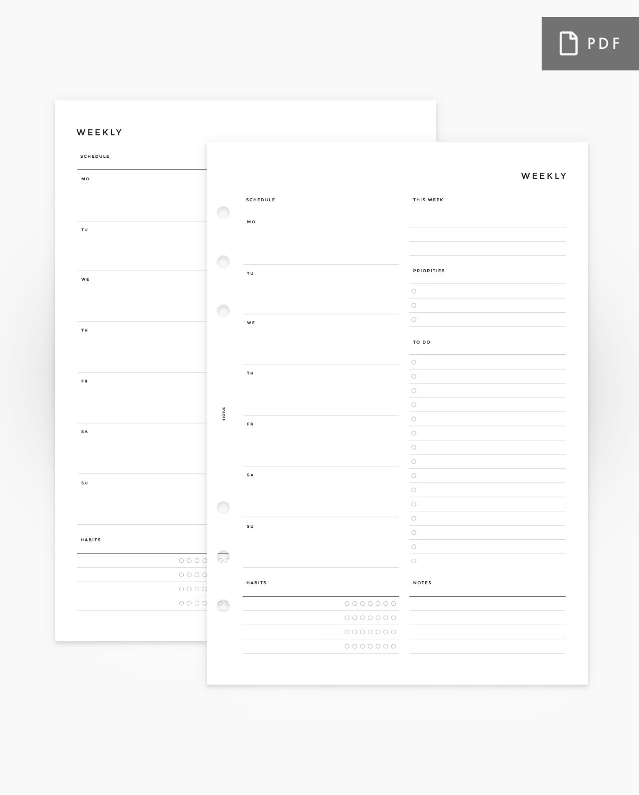 MN142 - Weekly Overview - Habits - PDF