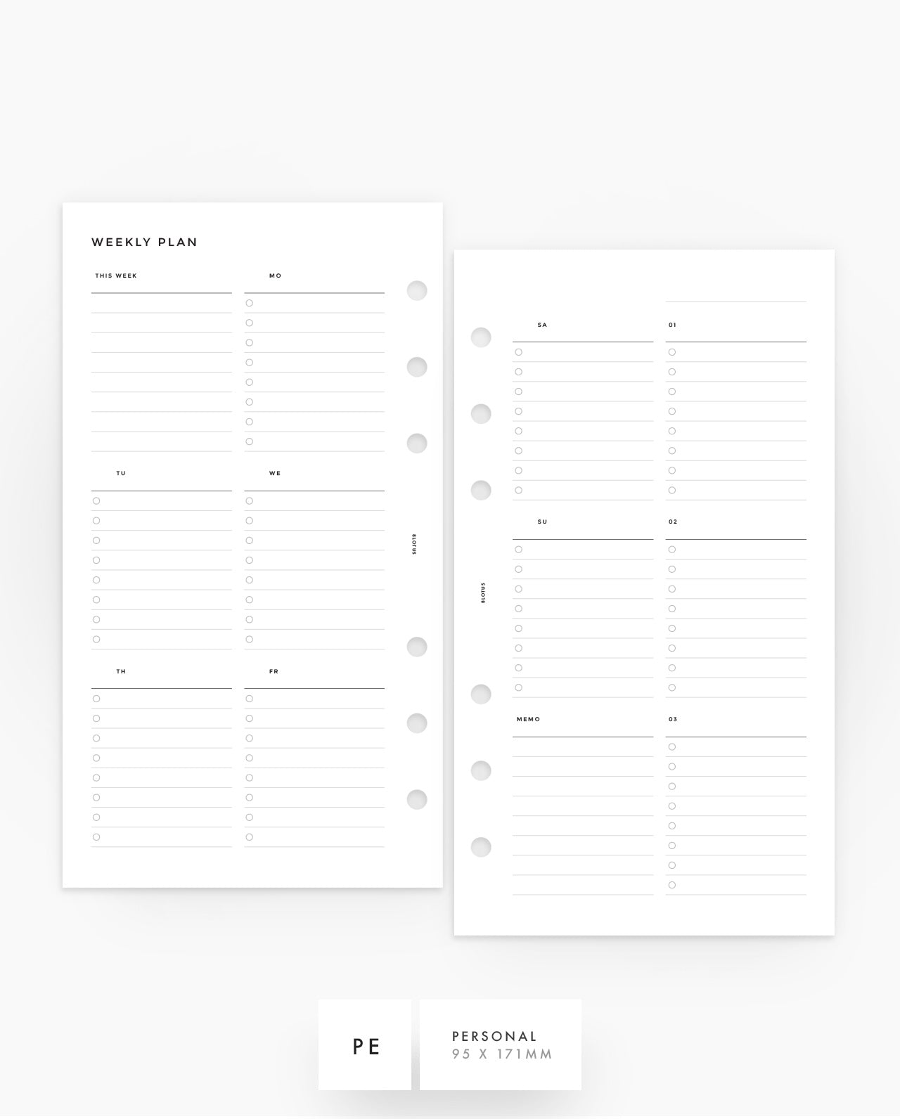 MN141 - WEEKLY CHECKLIST Planner Inserts (Special Order)