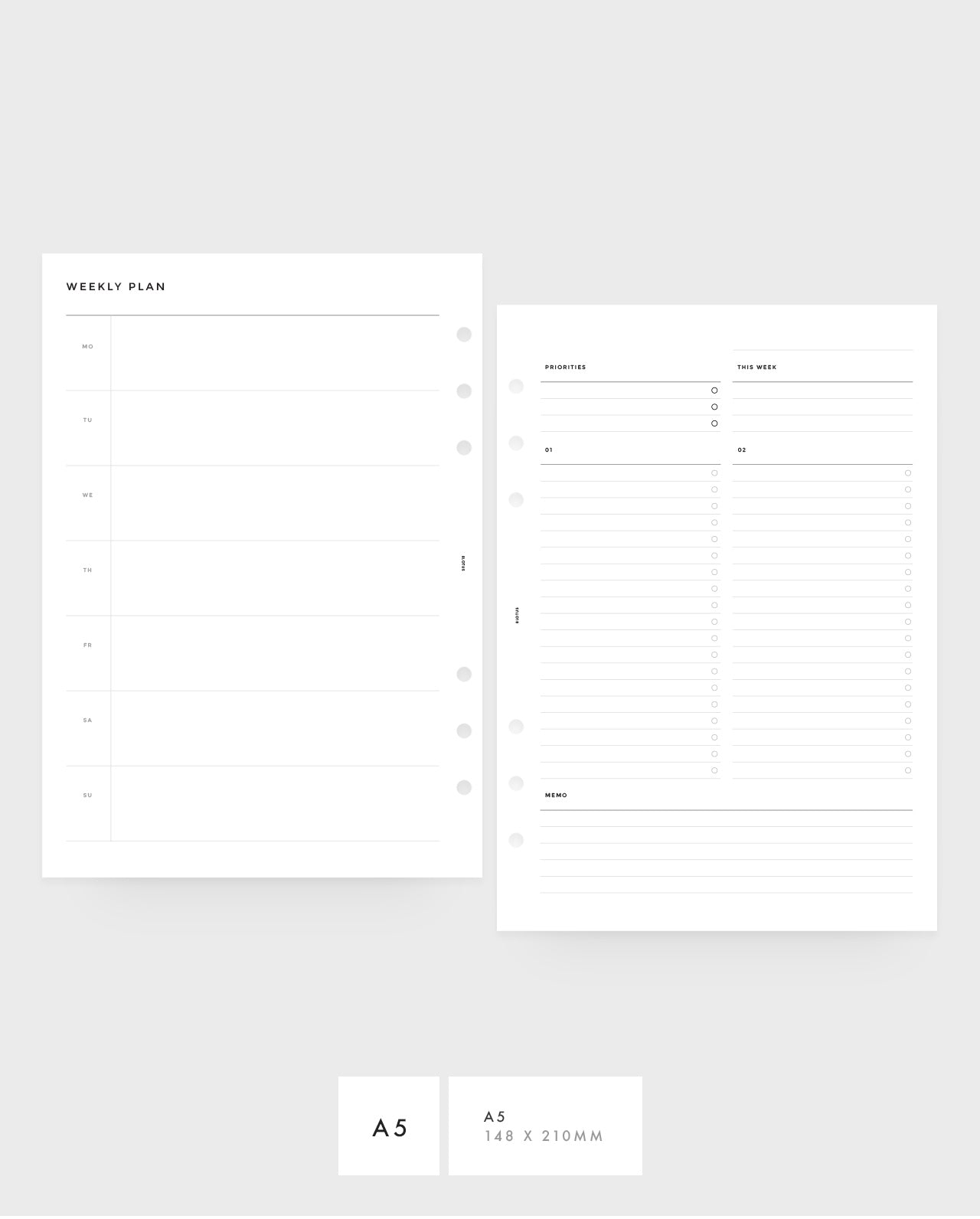 MN024 - WEEKLY HORIZONTAL, Custom Lists - BLANK - PDF