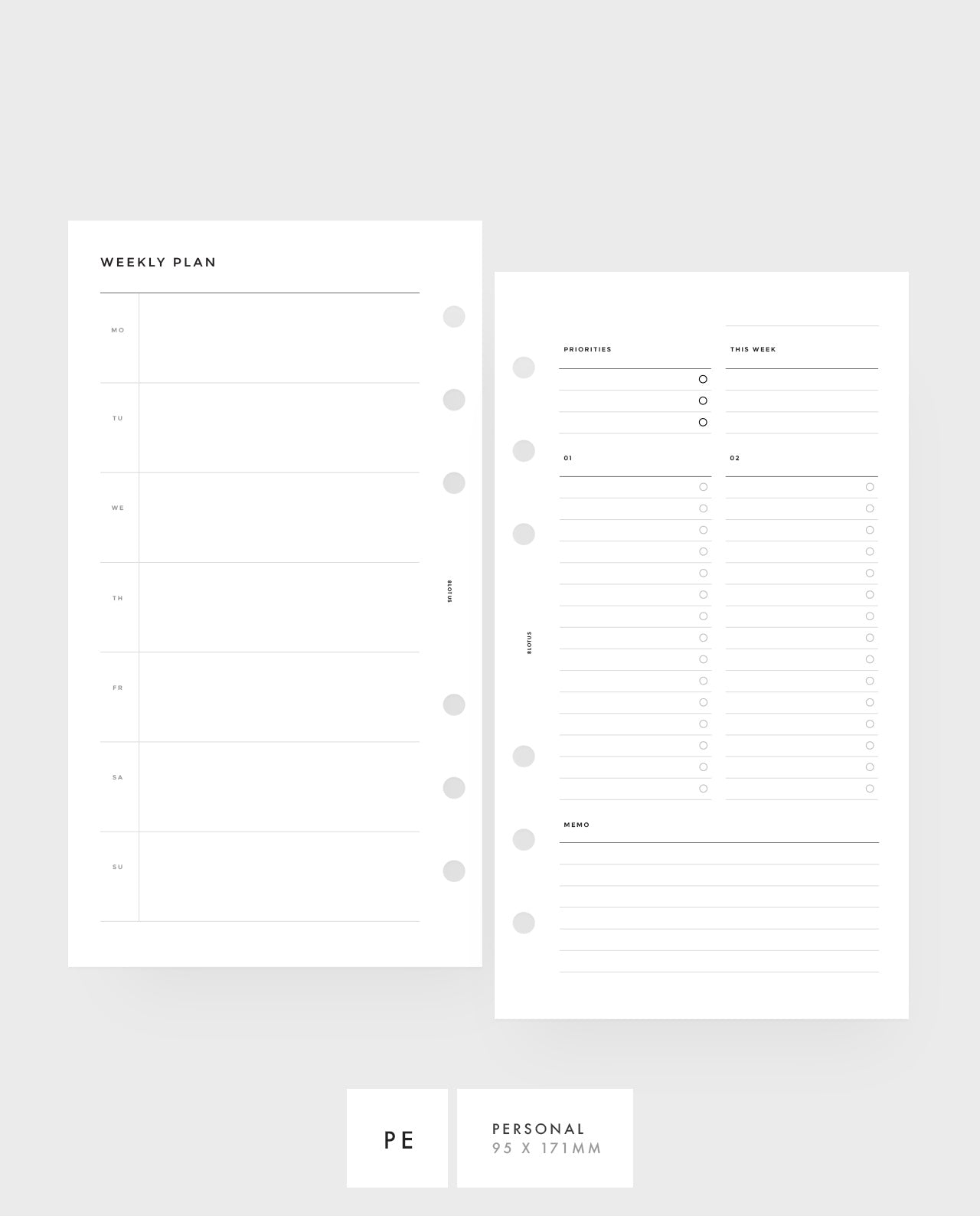 MN024 - WEEKLY HORIZONTAL, Custom Lists - BLANK - PDF