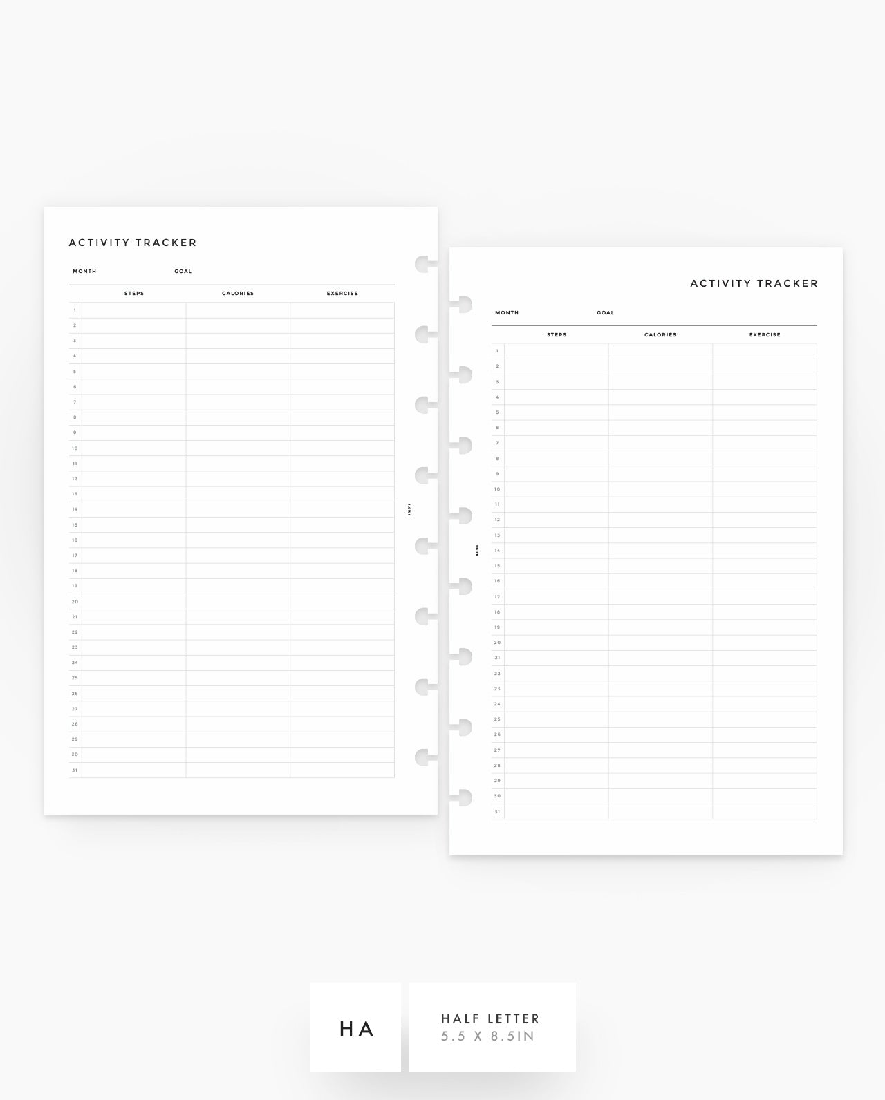MN155 - Activity Tracker Planner Inserts (Special Order)
