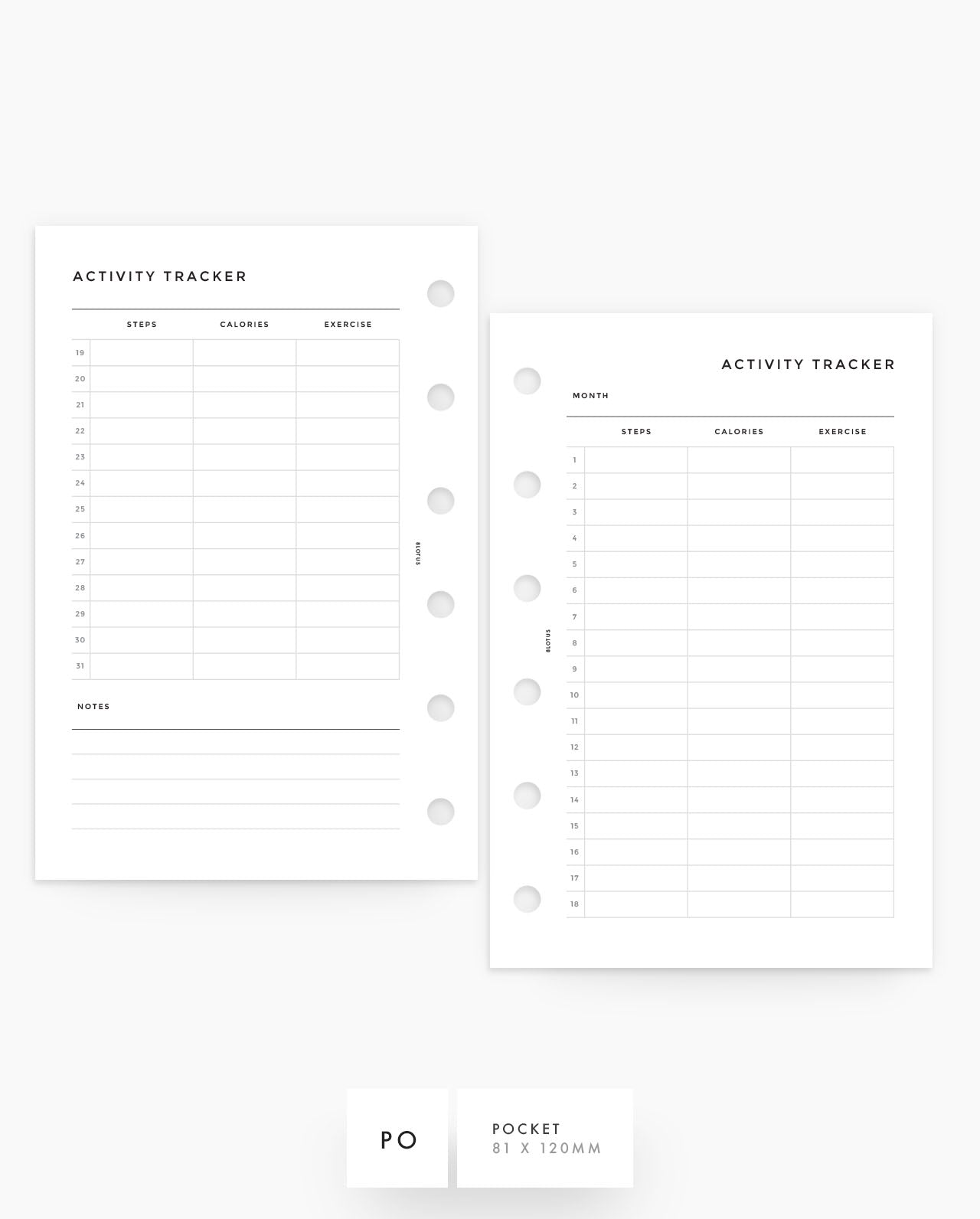 MN155 - Activity Tracker Planner Inserts (Special Order)