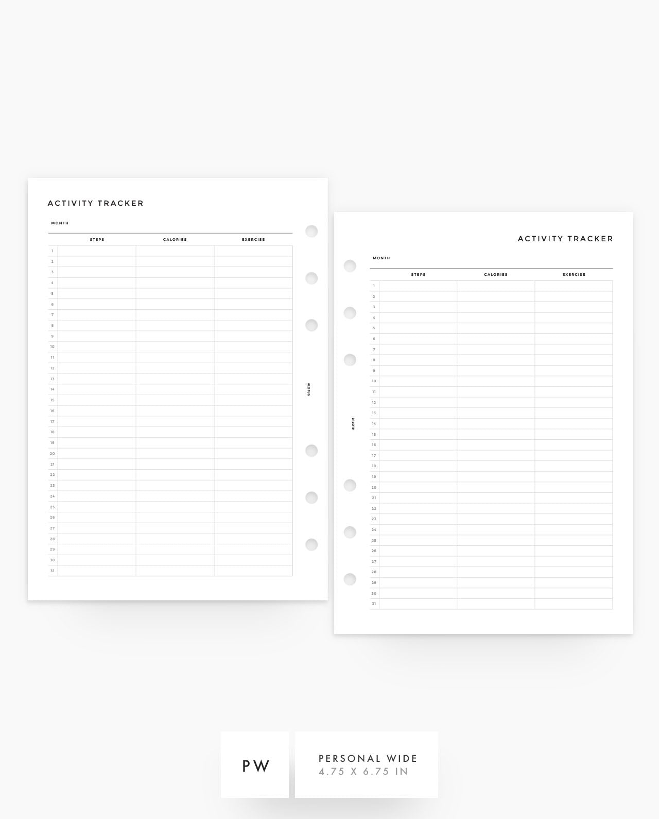 MN155 - Activity Tracker Planner Inserts (Special Order)