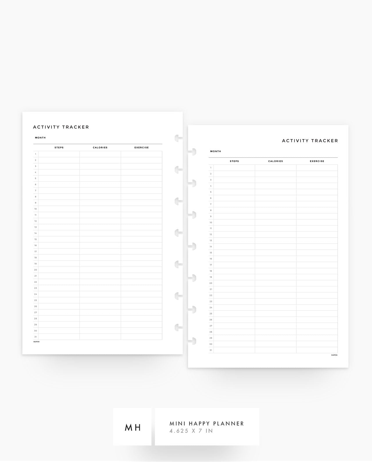 MN155 - Activity Tracker Planner Inserts (Special Order)