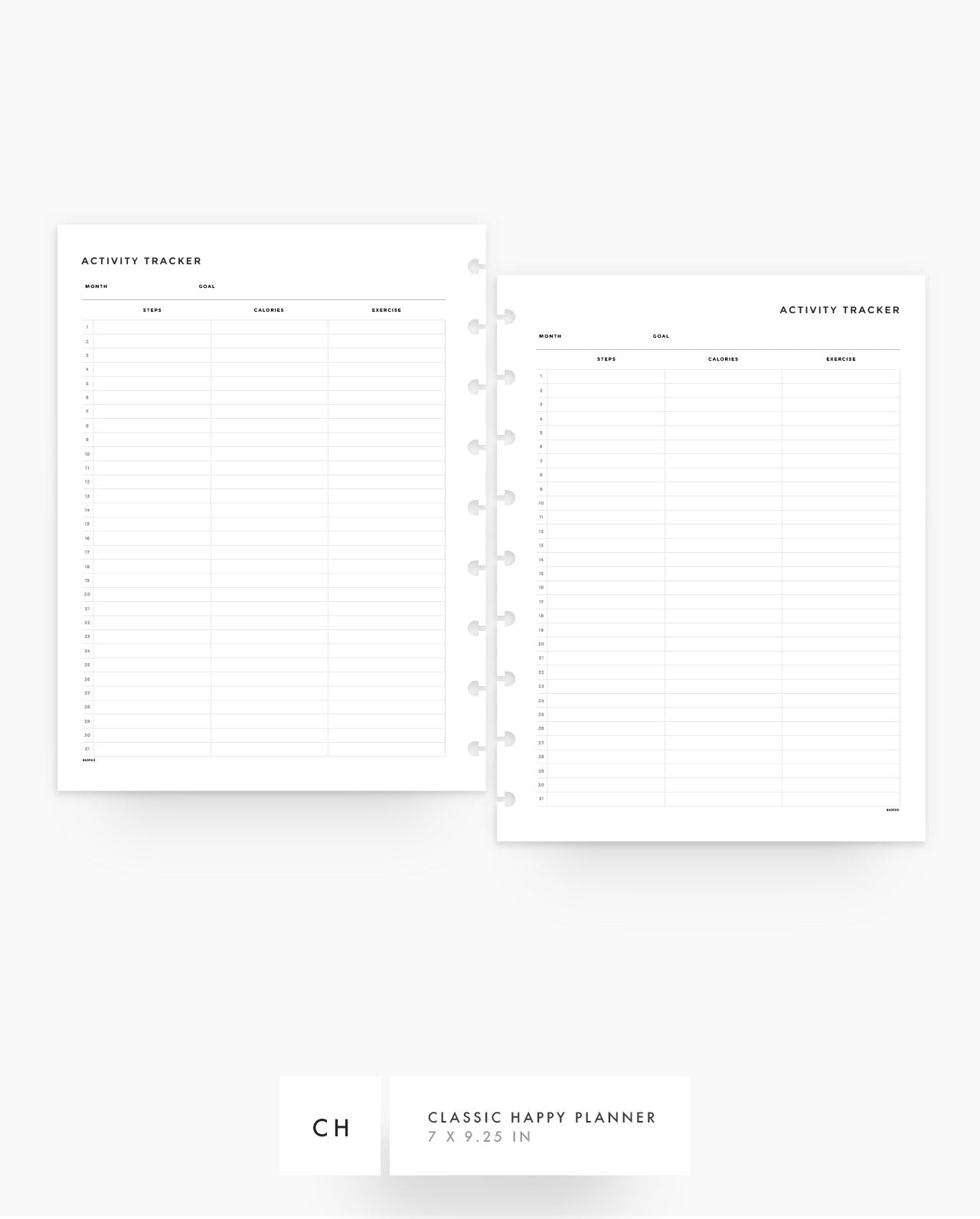 MN155 - Activity Tracker Planner Inserts (Special Order)