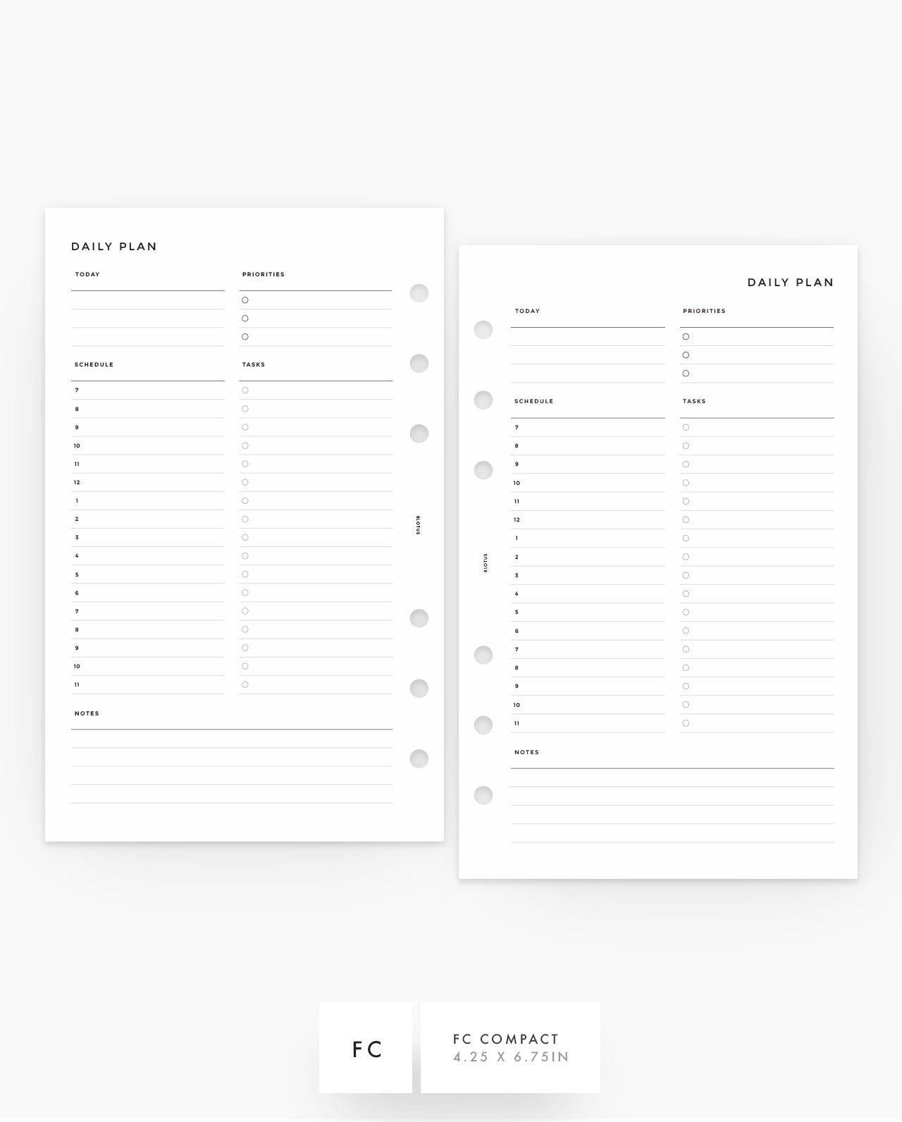 MN004 - Daily Hourly Schedule Planner Inserts