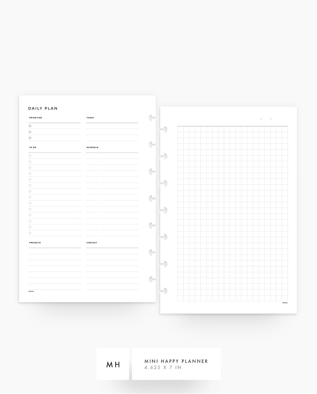 MN043 - Daily Work Planner - Planner Inserts (Special Order)