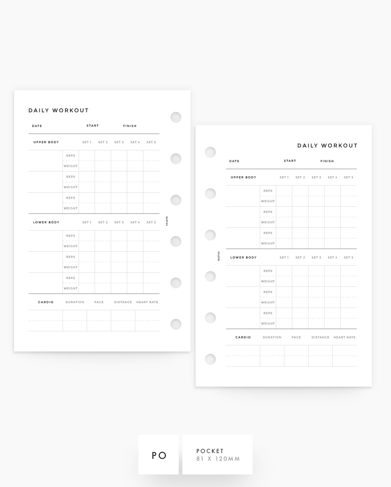 MN065 - Daily Workout Planner Inserts (Special Order)