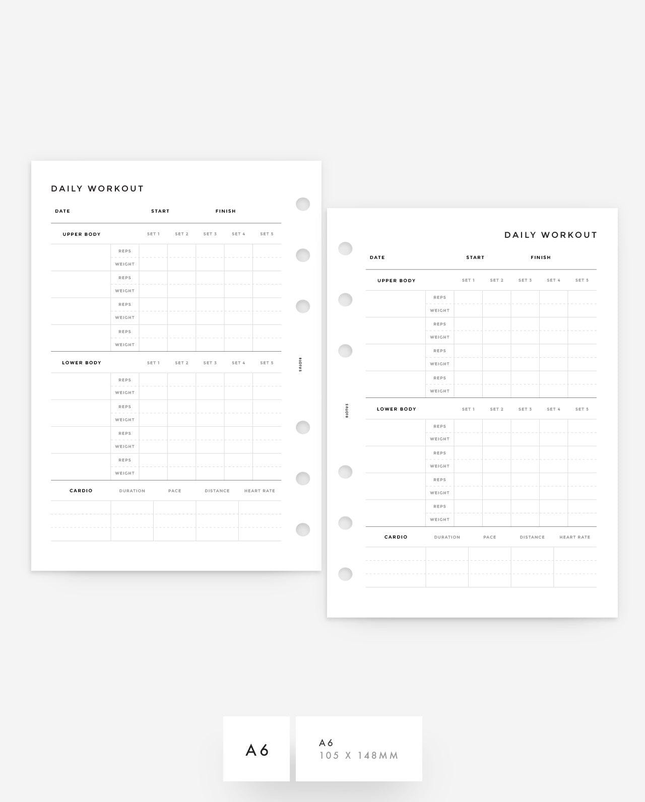 MN065 - Daily Workout Planner Inserts (Special Order)