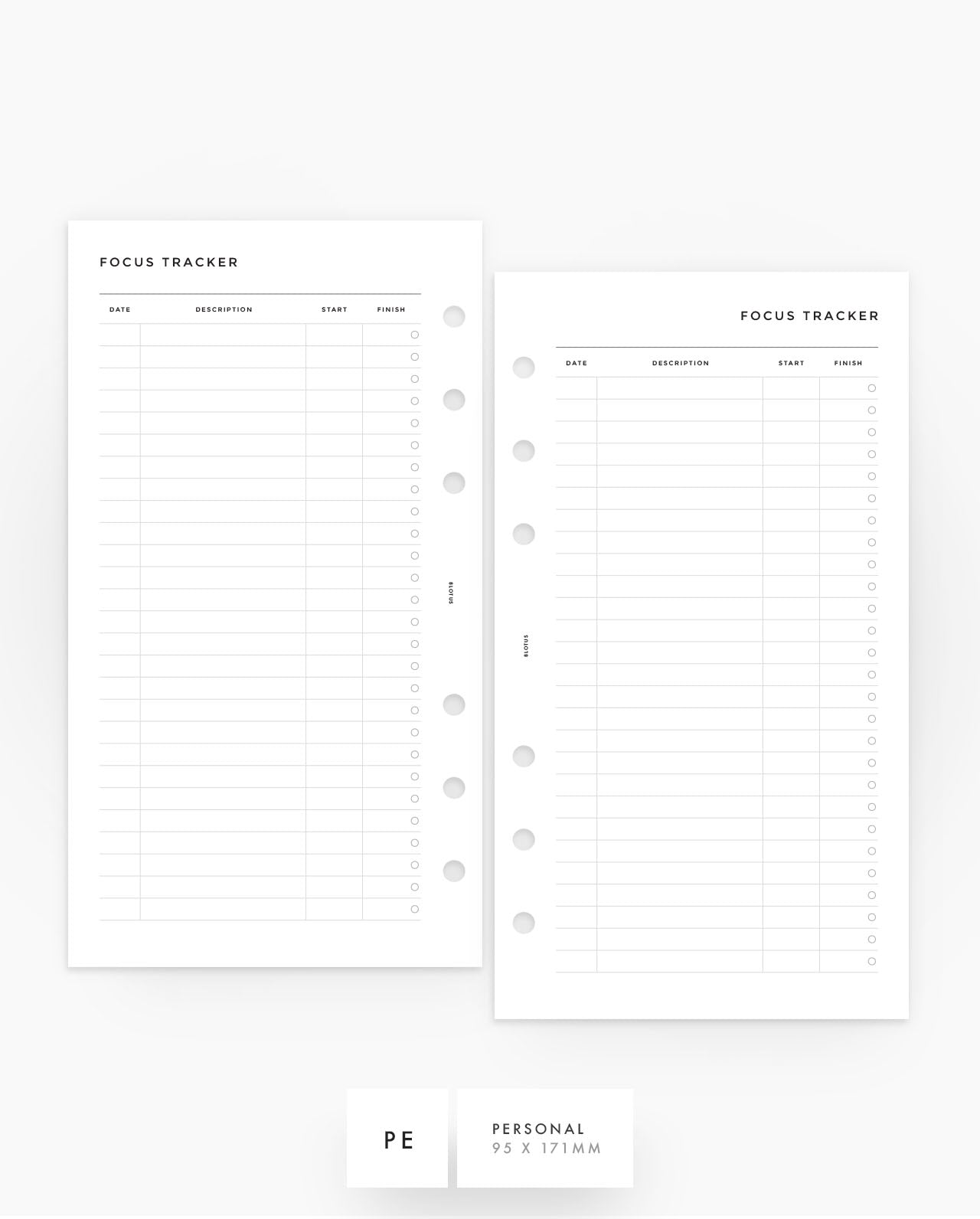 MN190 - Focus Tracker Planner Inserts (Special Order)