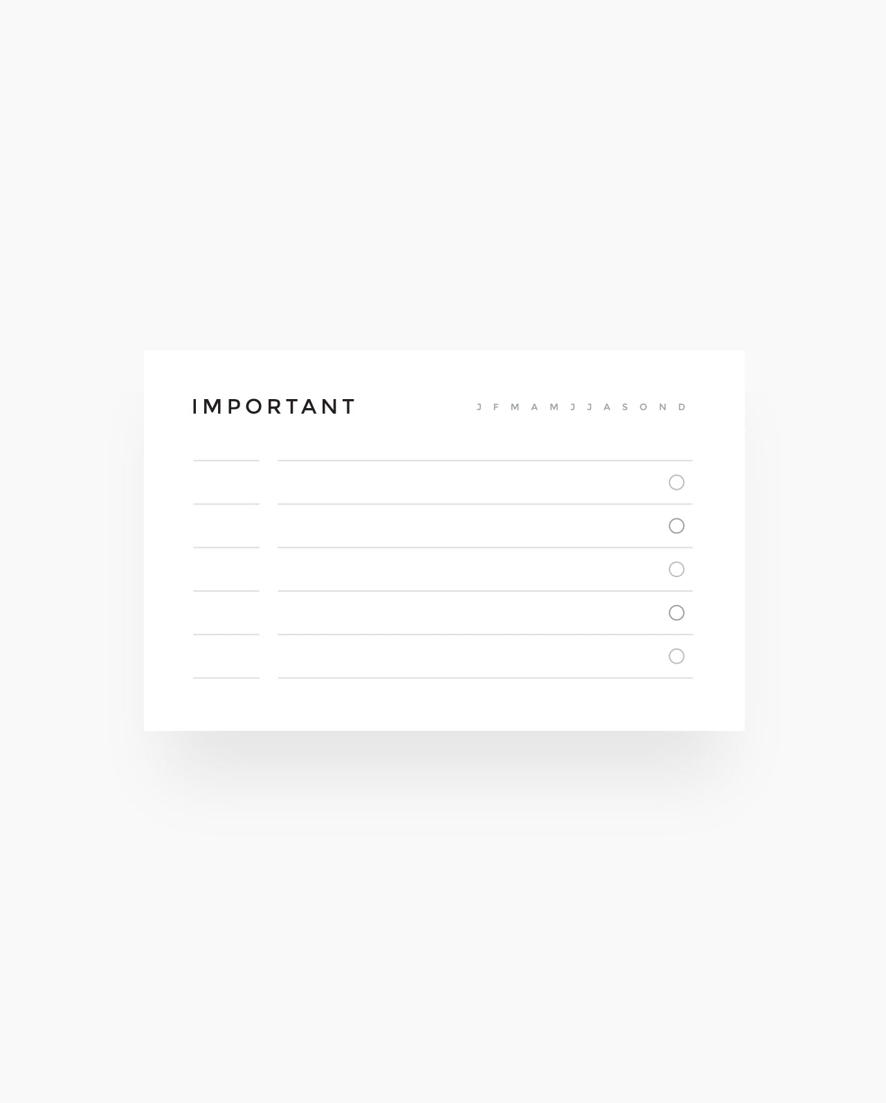 WC002 - Important Dates - Wallet Cards