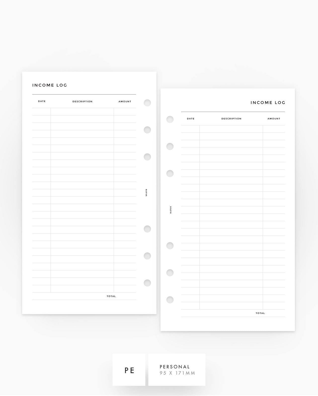 MN144 - Income Log Planner Inserts (Special Order)