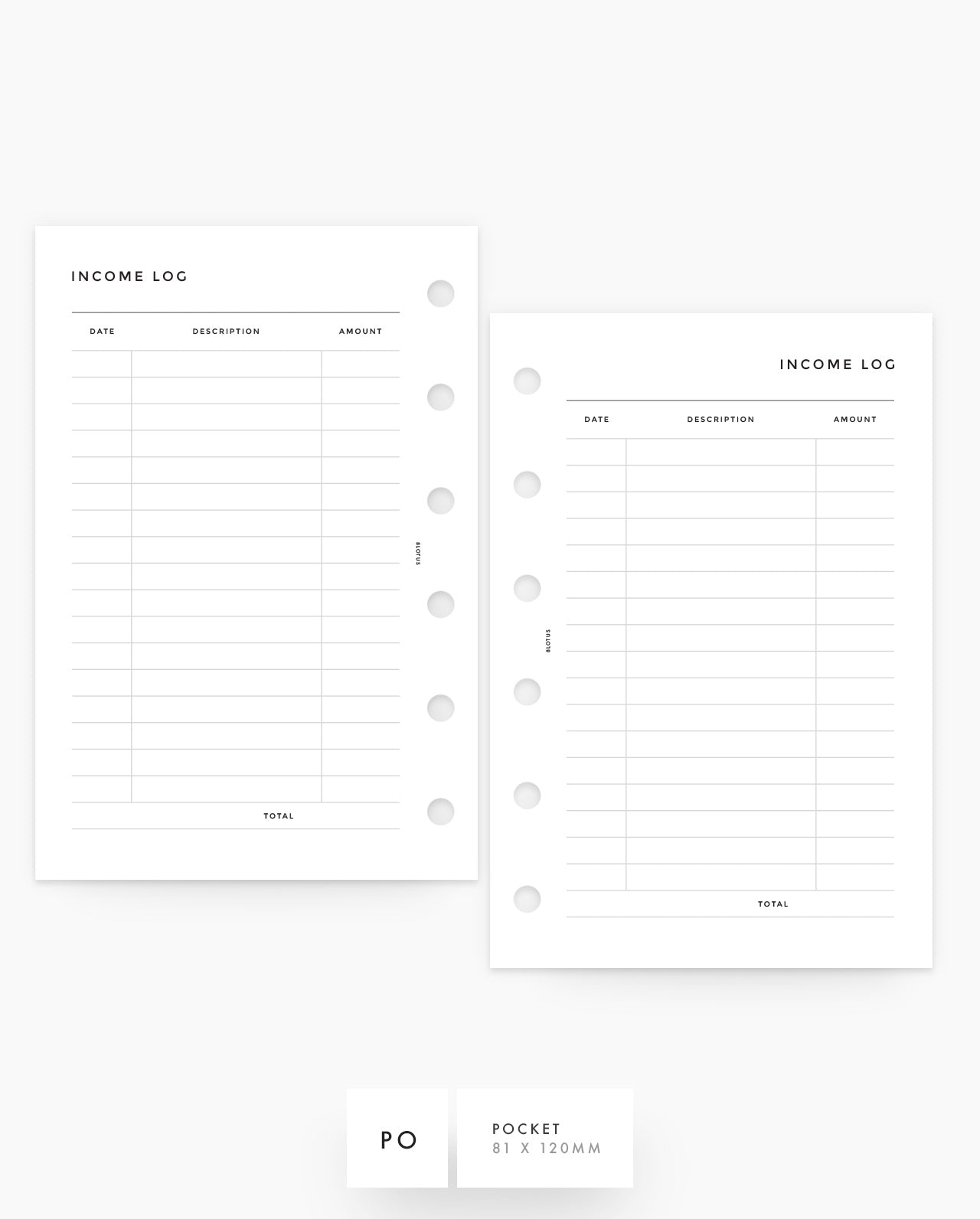 MN144 - Income Log Planner Inserts (Special Order)