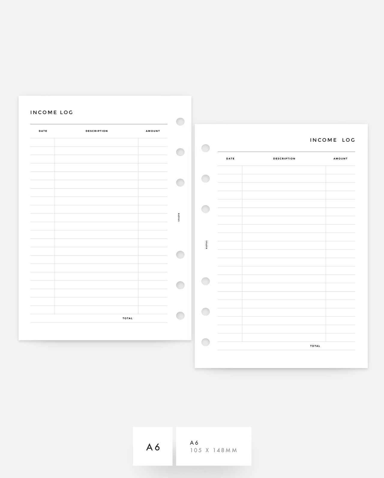 MN144 - Income Log Planner Inserts (Special Order)