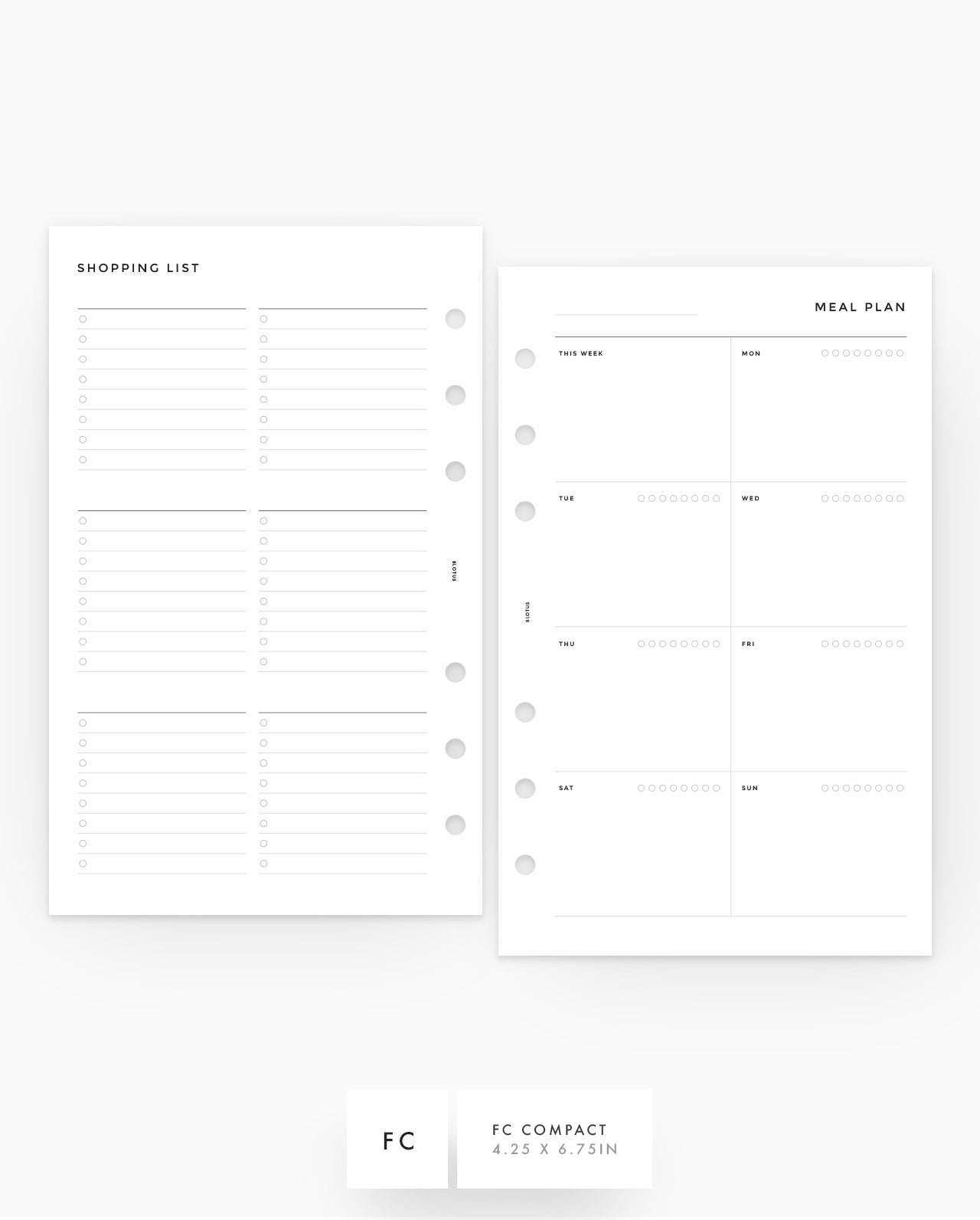 MN037 - Weekly Meal Planner - Shopping List - PDF