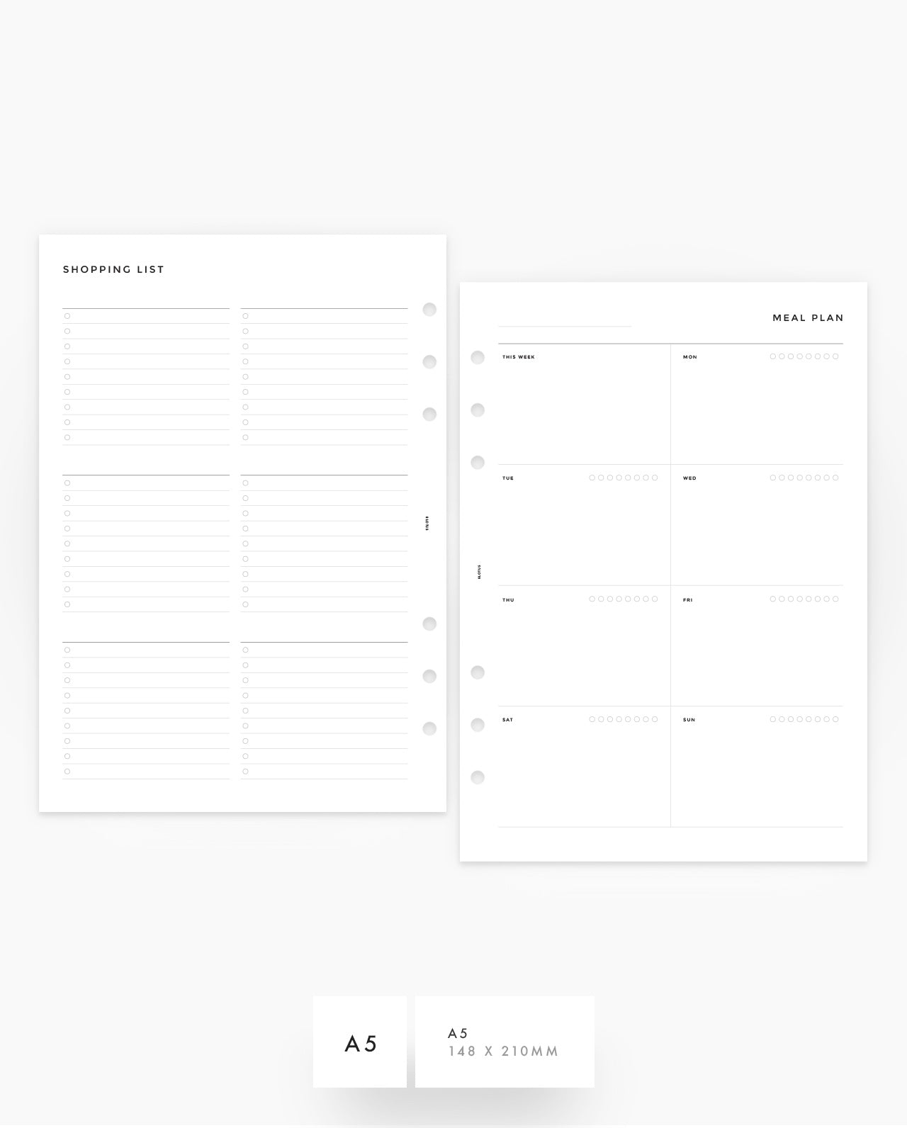 MN037 - Weekly Meal Plan - Shopping Master List (Special Order)