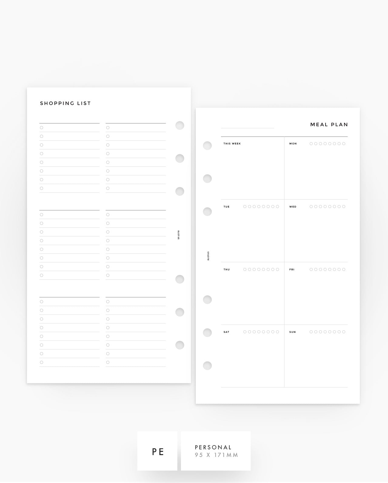 MN037 - Weekly Meal Planner - Shopping List - PDF