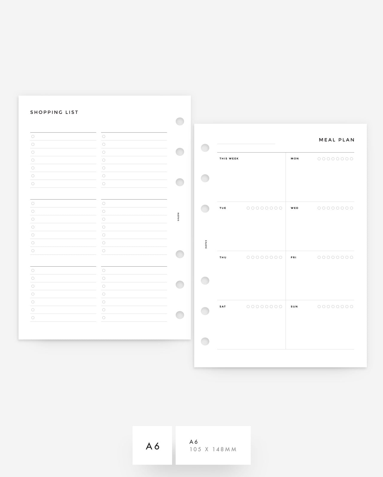 MN037 - Weekly Meal Plan - Shopping Master List (Special Order)