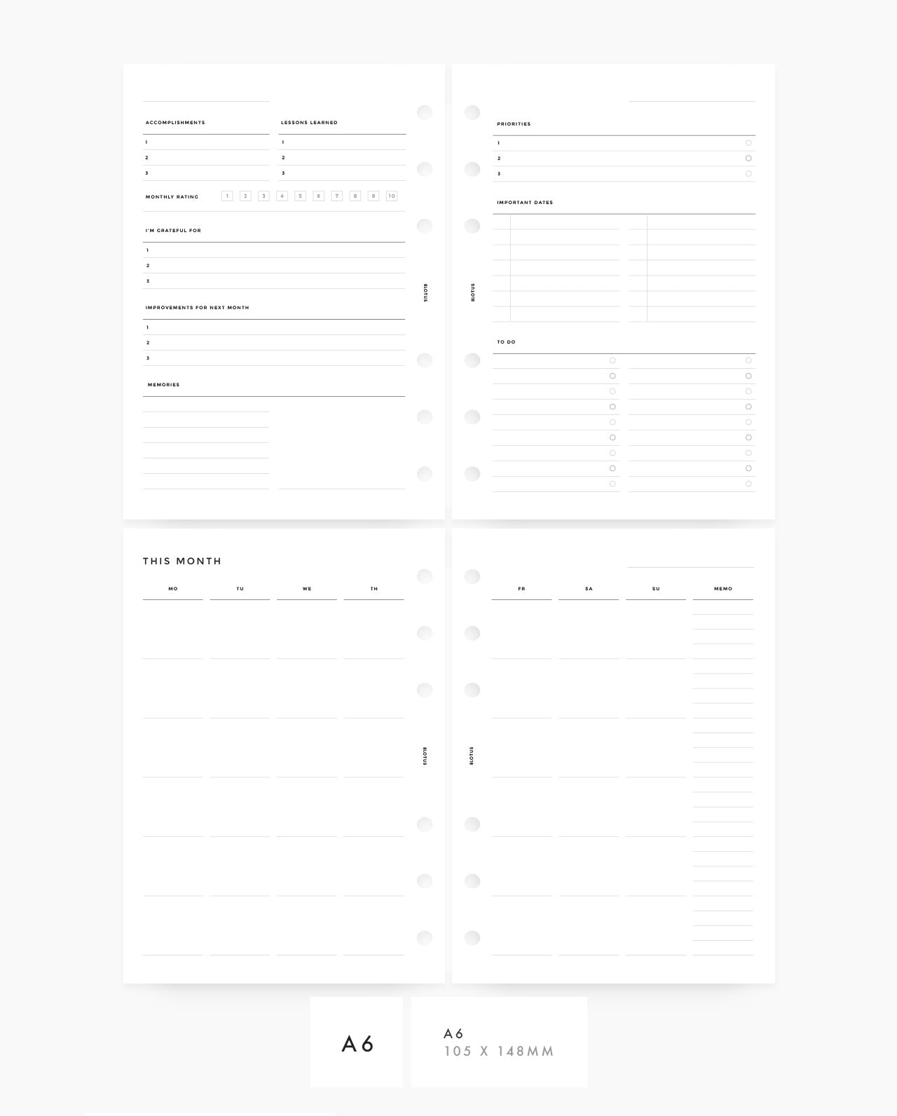 MN016 - Monthly Planner - PDF