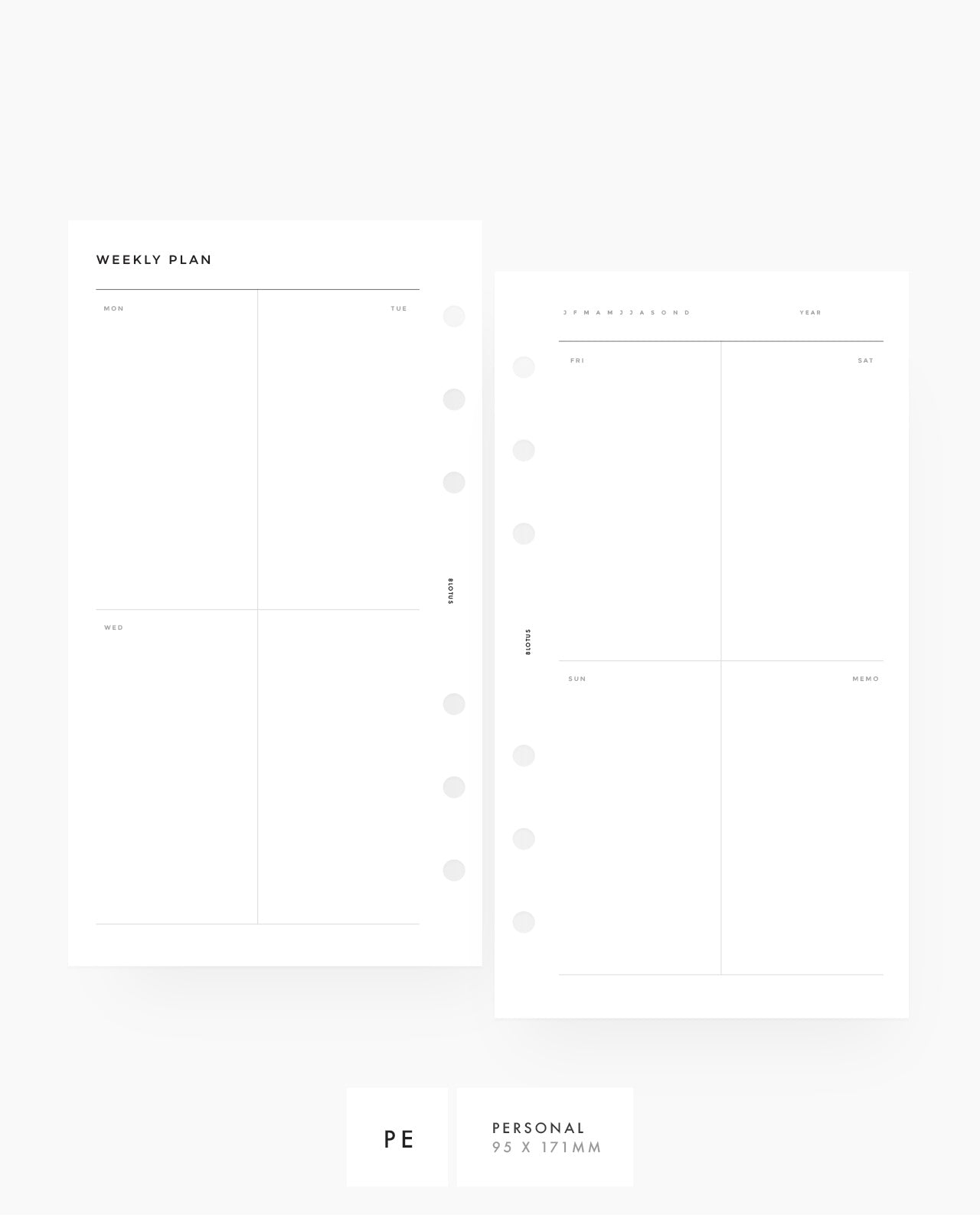 MN015 - Weekly Vertical Planner Inserts - WO2P