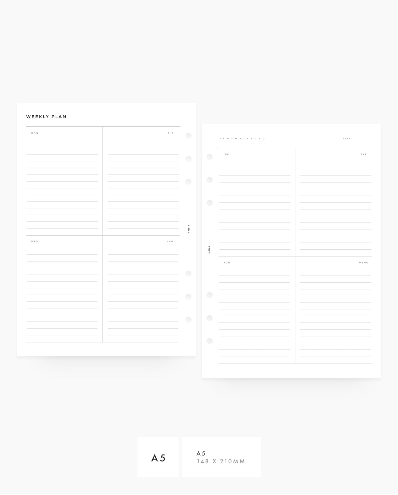 MN131 - Weekly Vertical - Lined - Planner Inserts (Special Order)