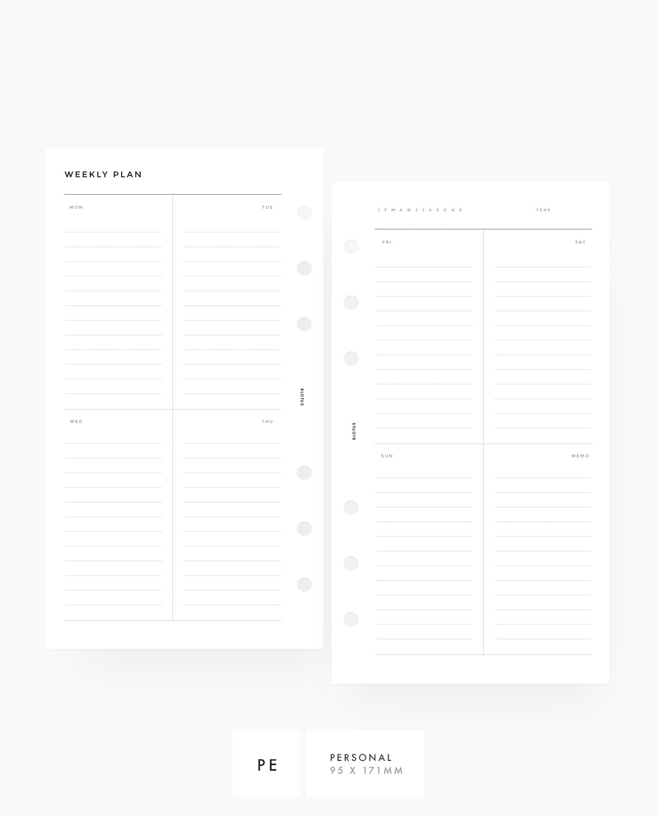 MN131 - Weekly Vertical - Lined - Planner Inserts (Special Order)