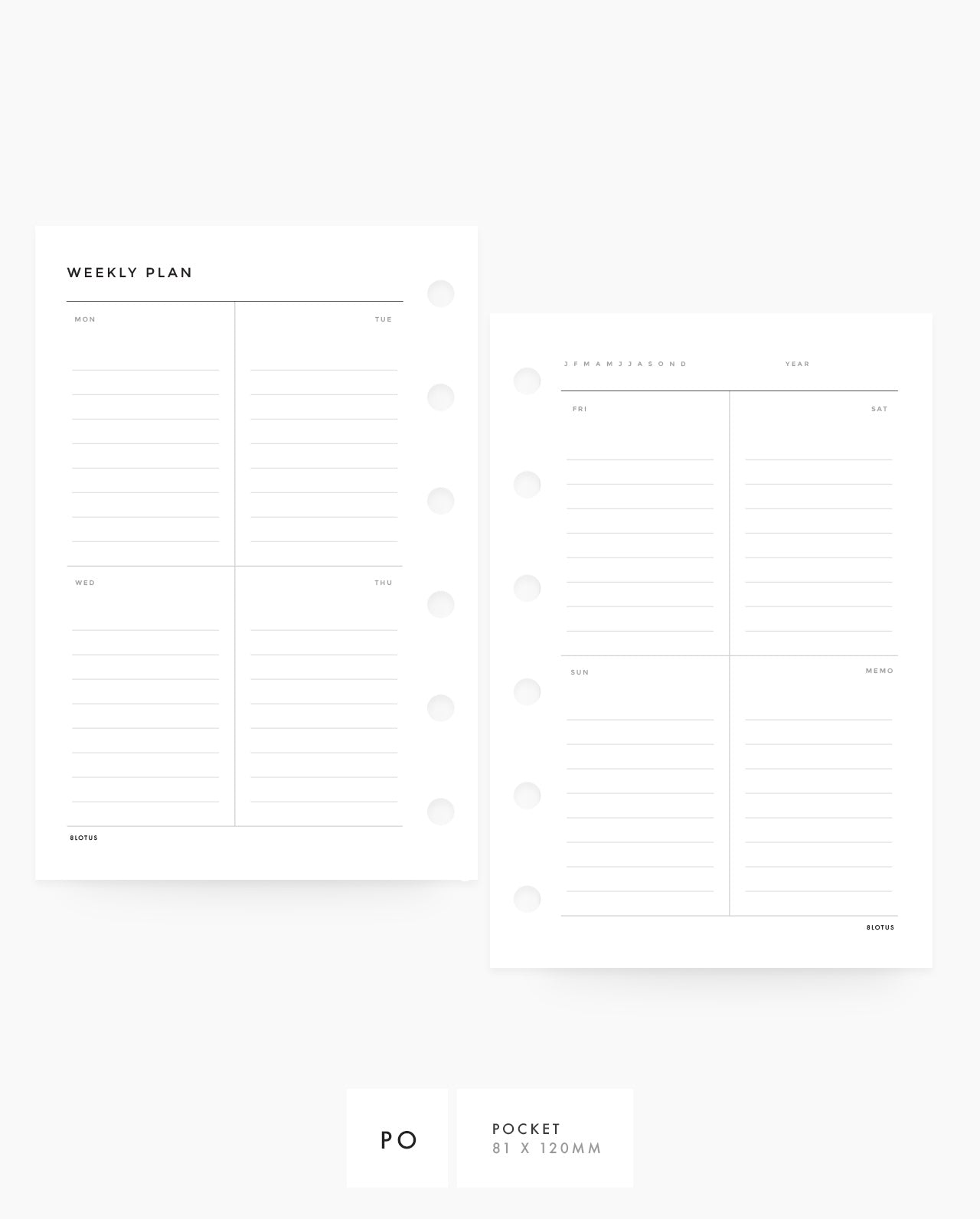 MN131 - Weekly Vertical - Lined - Planner Inserts (Special Order)