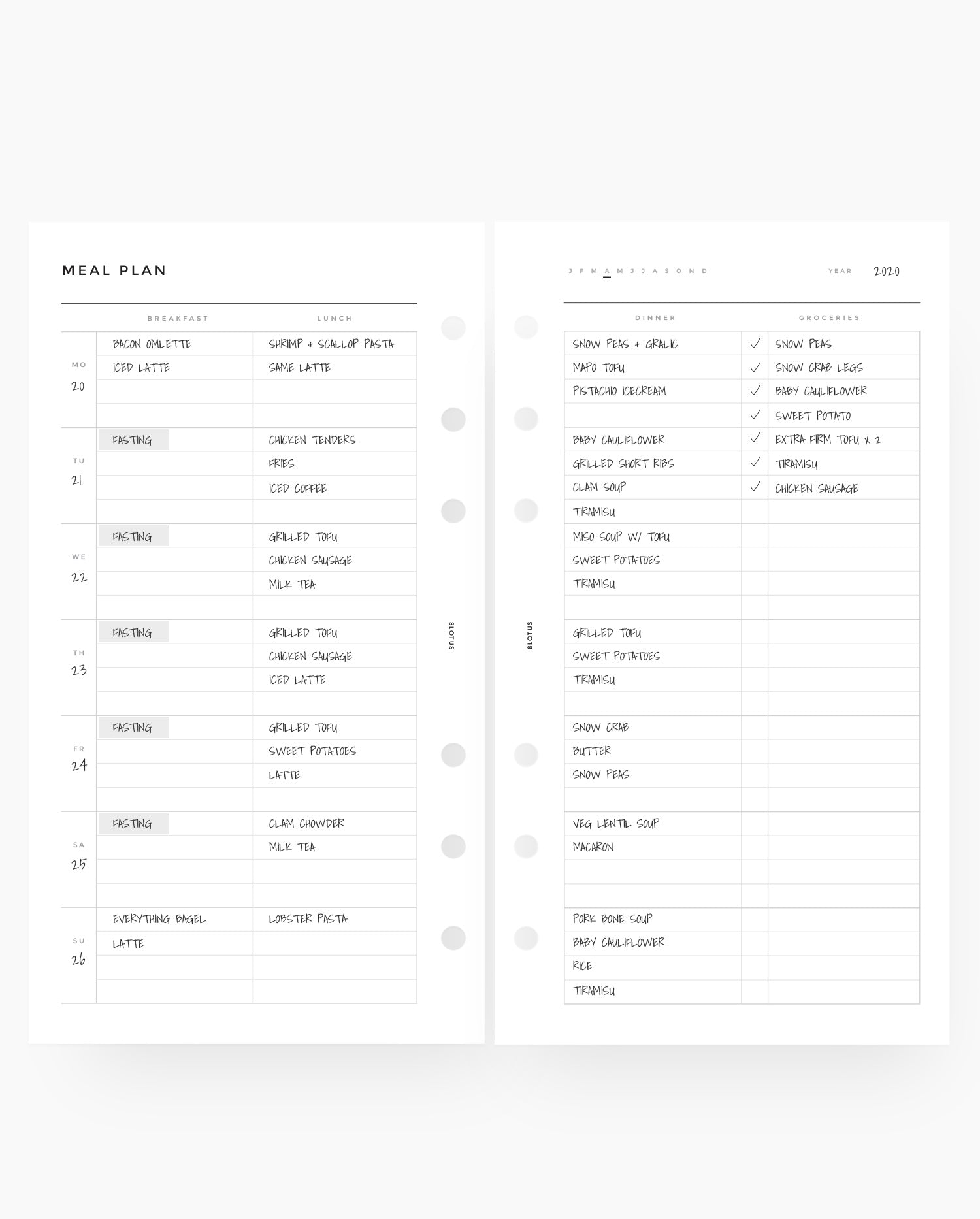 MN030 - Meal Planner Horizontal