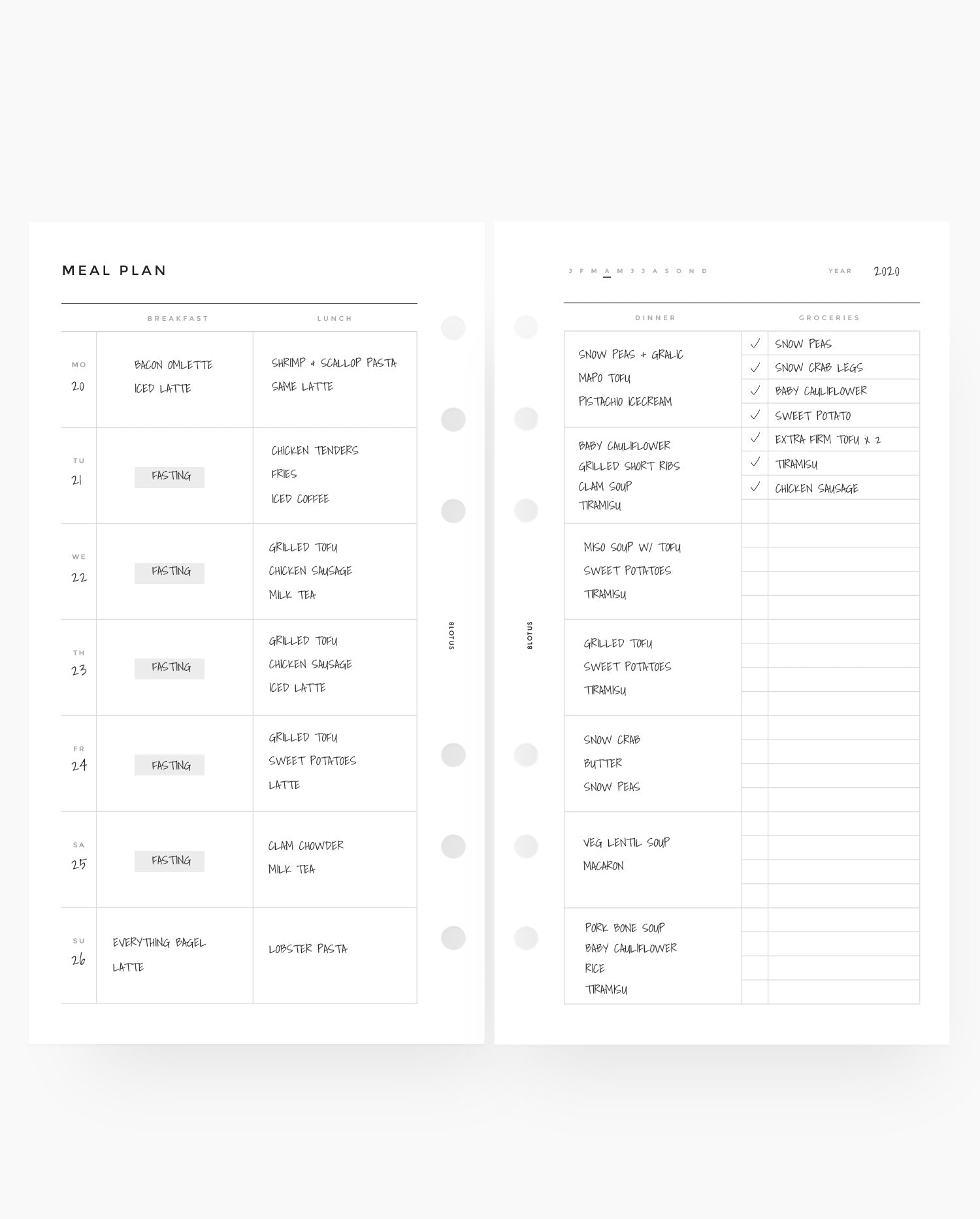 MN030 - Meal Planner Horizontal