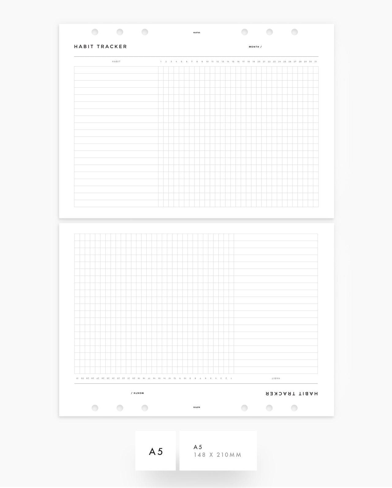 MN097 - Daily / Monthly Habit Tracker - PDF