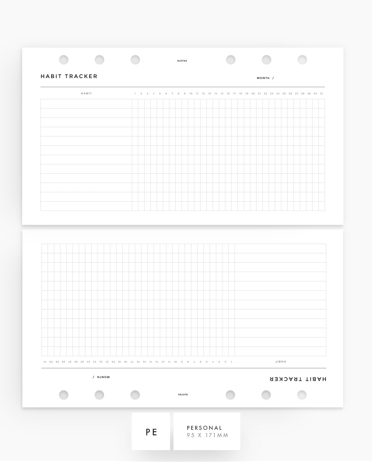 MN097 - Daily Habit Tracker Monthly View