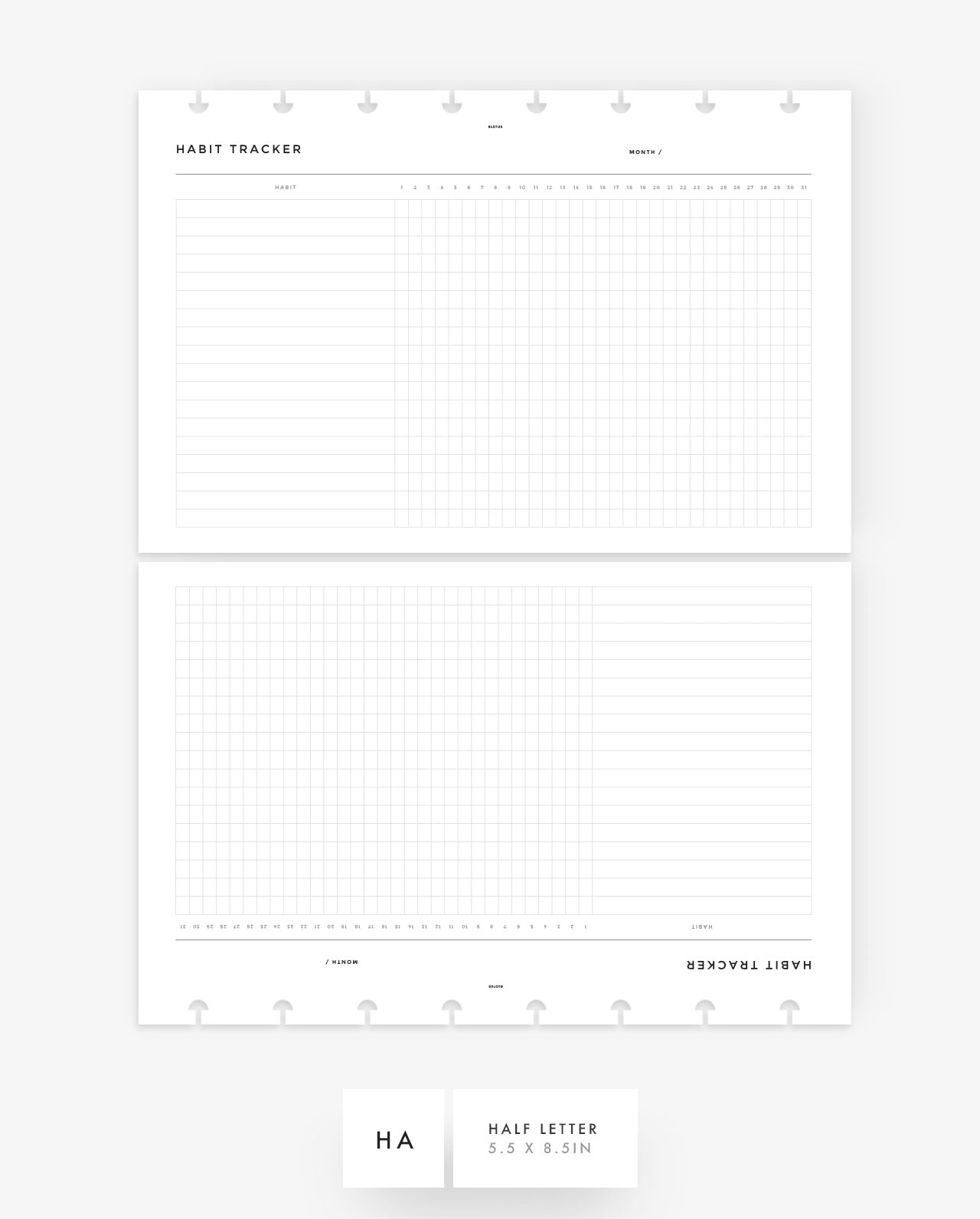 MN097 - Daily Habit Tracker Monthly View