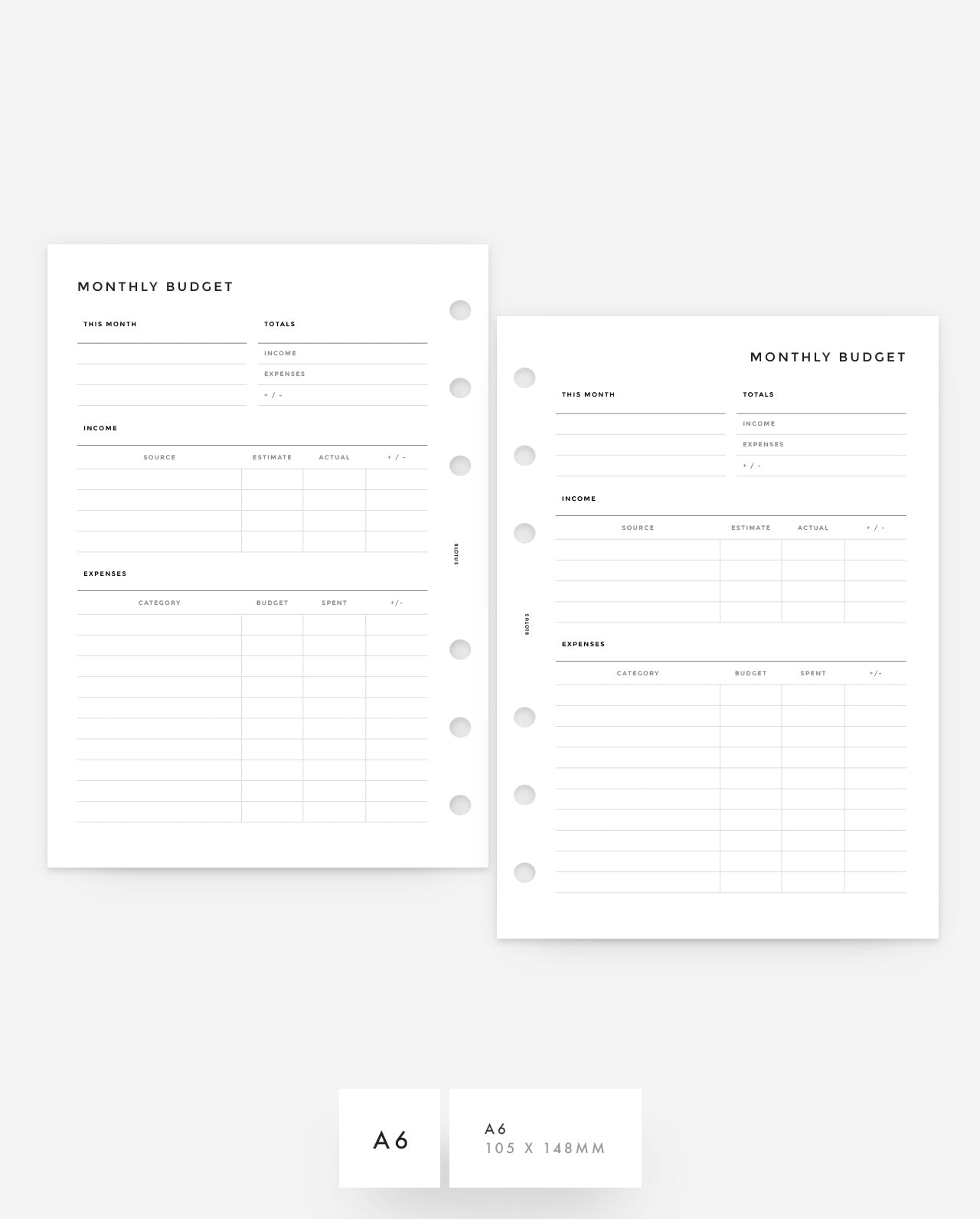 MN148 - Simple Monthly Budget Planner Inserts (Special Order)