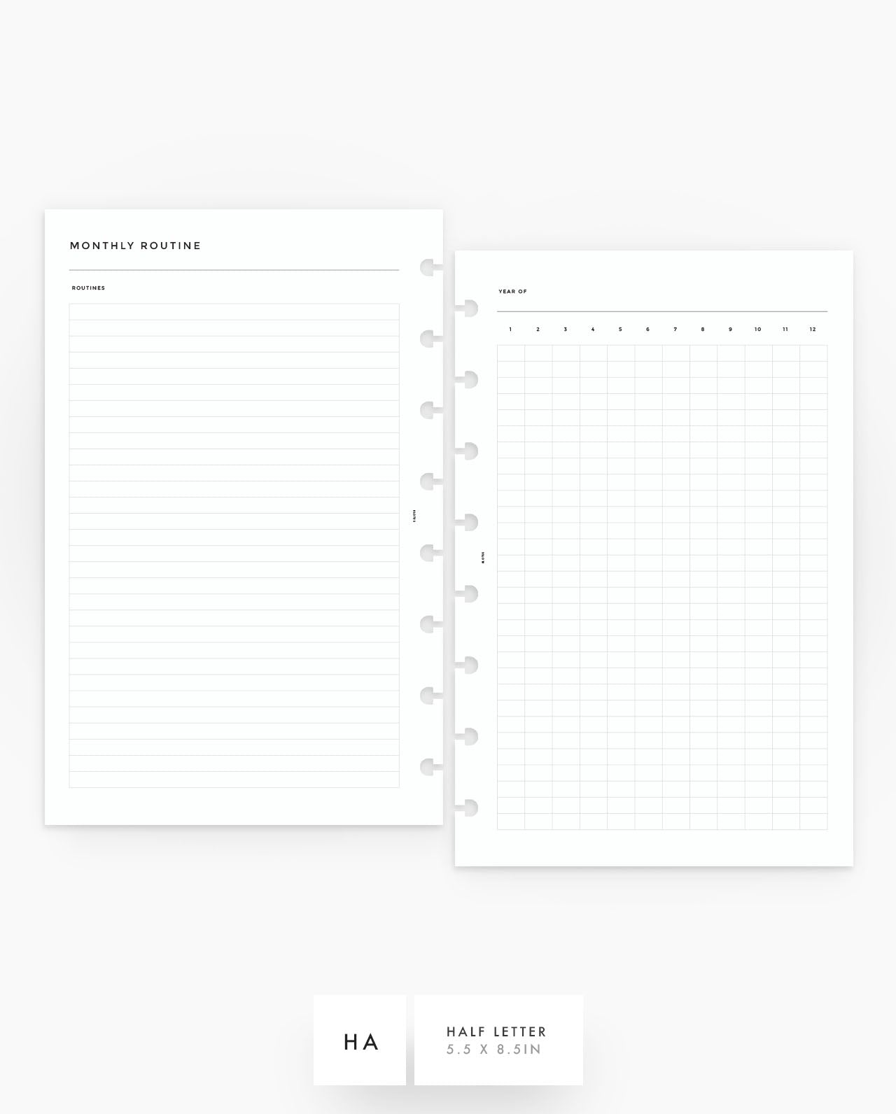 MN186 - Monthly Routine Tracker - PDF