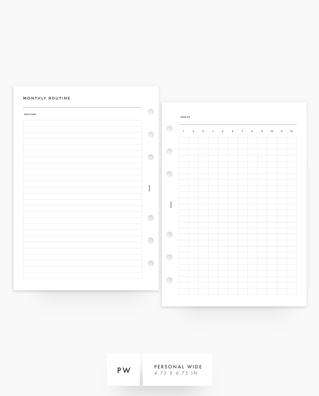 MN186 - Monthly Routine Tracker - PDF