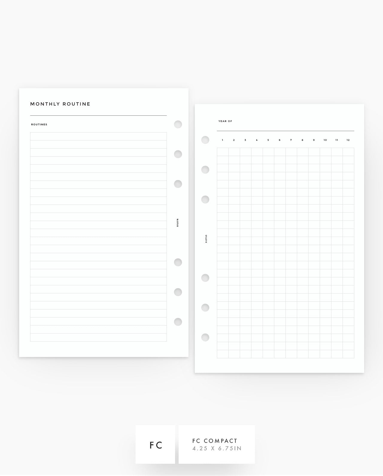 MN186 - Monthly Routine Tracker - PDF