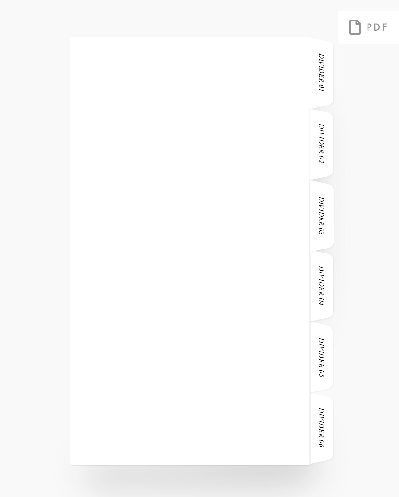 Fillable 6 Side Tab Dividers - PDF