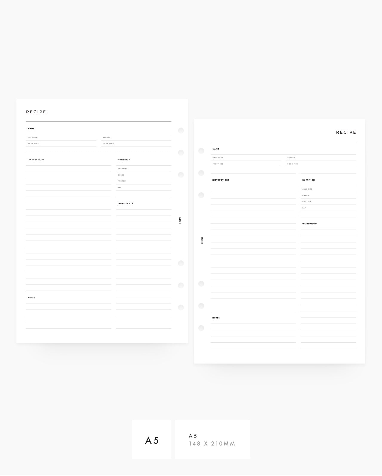 MN061 - Recipe Planner - SPECIAL ORDER