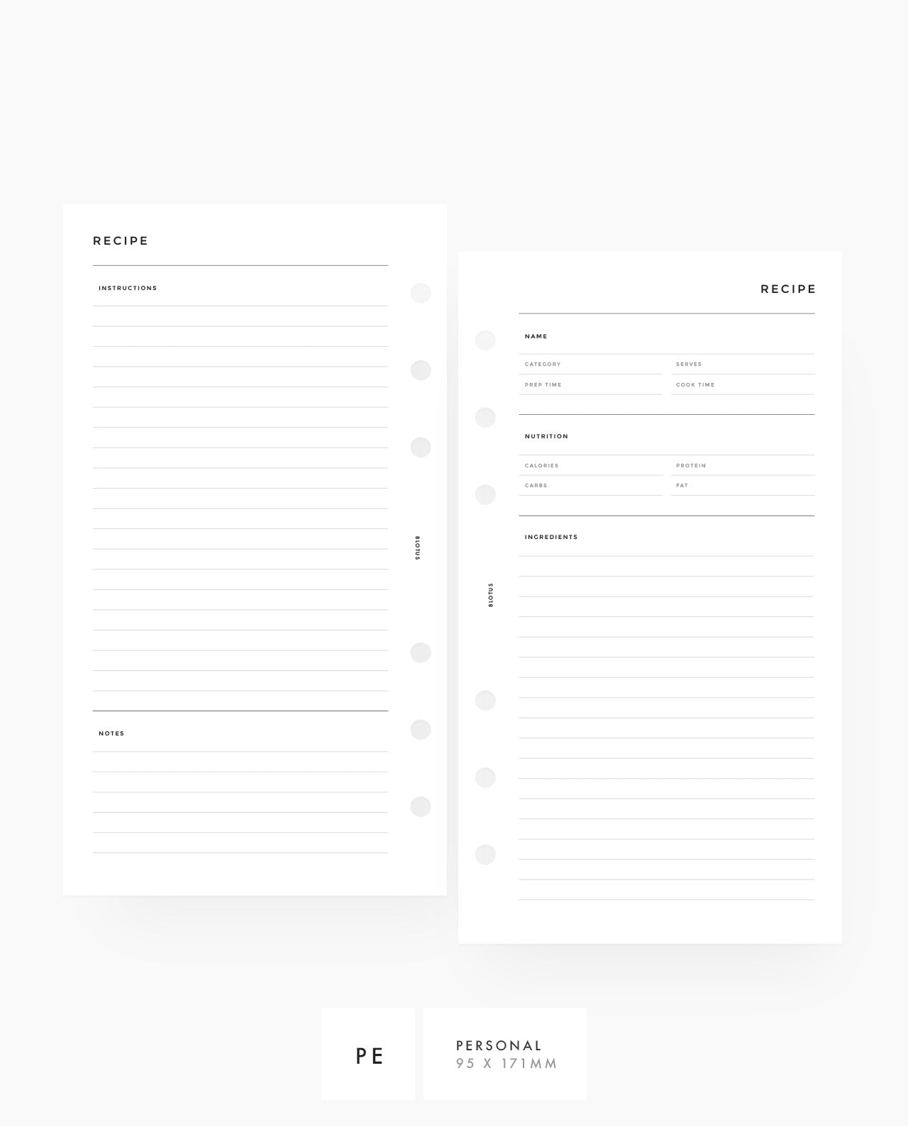 MN061 - Recipe Planner - SPECIAL ORDER