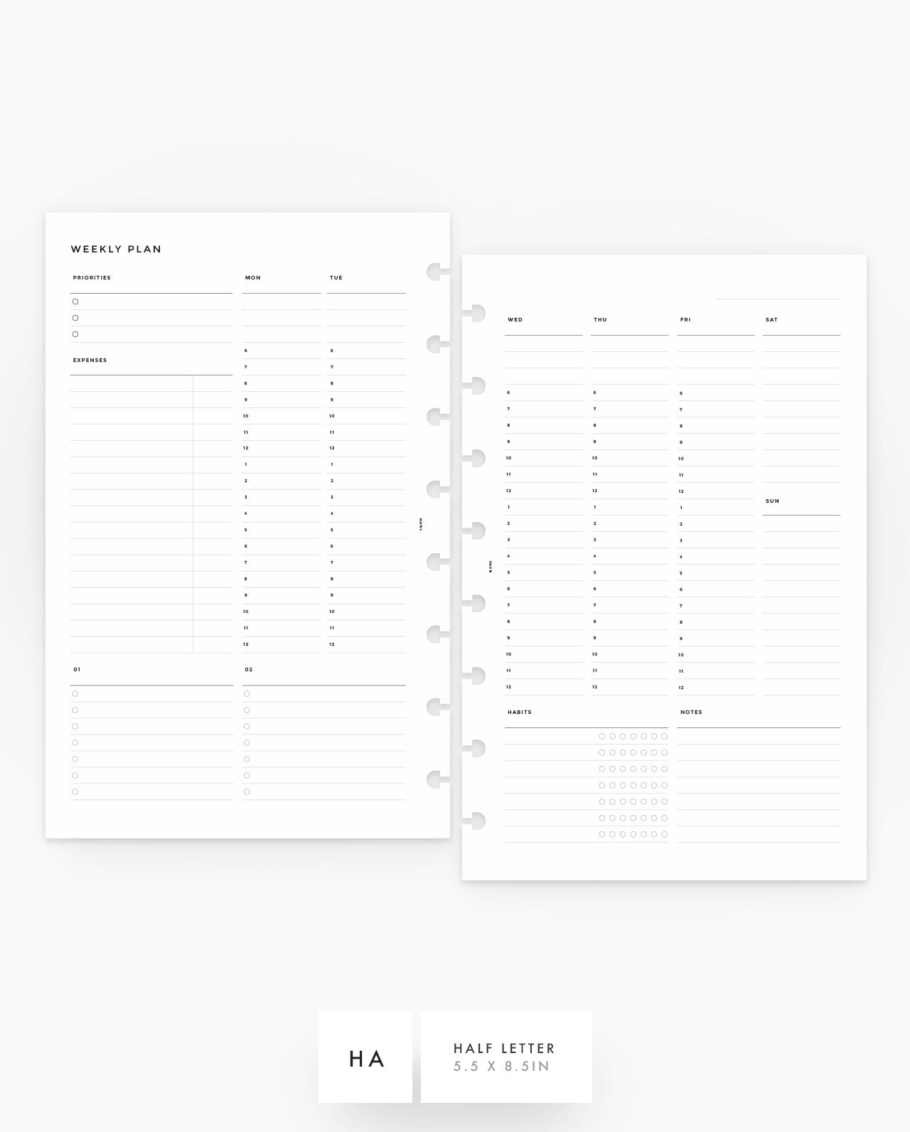 MN034 - Weekly Vertical Hourly - Habits & Expenses  - PDF